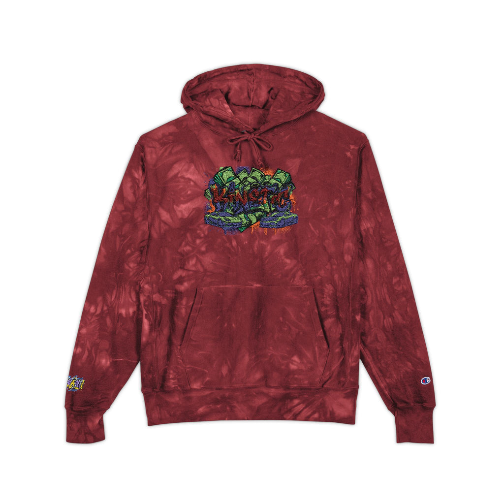 SPVNN Tie-Dye Embroidered Hoodie — Floral Script Chest