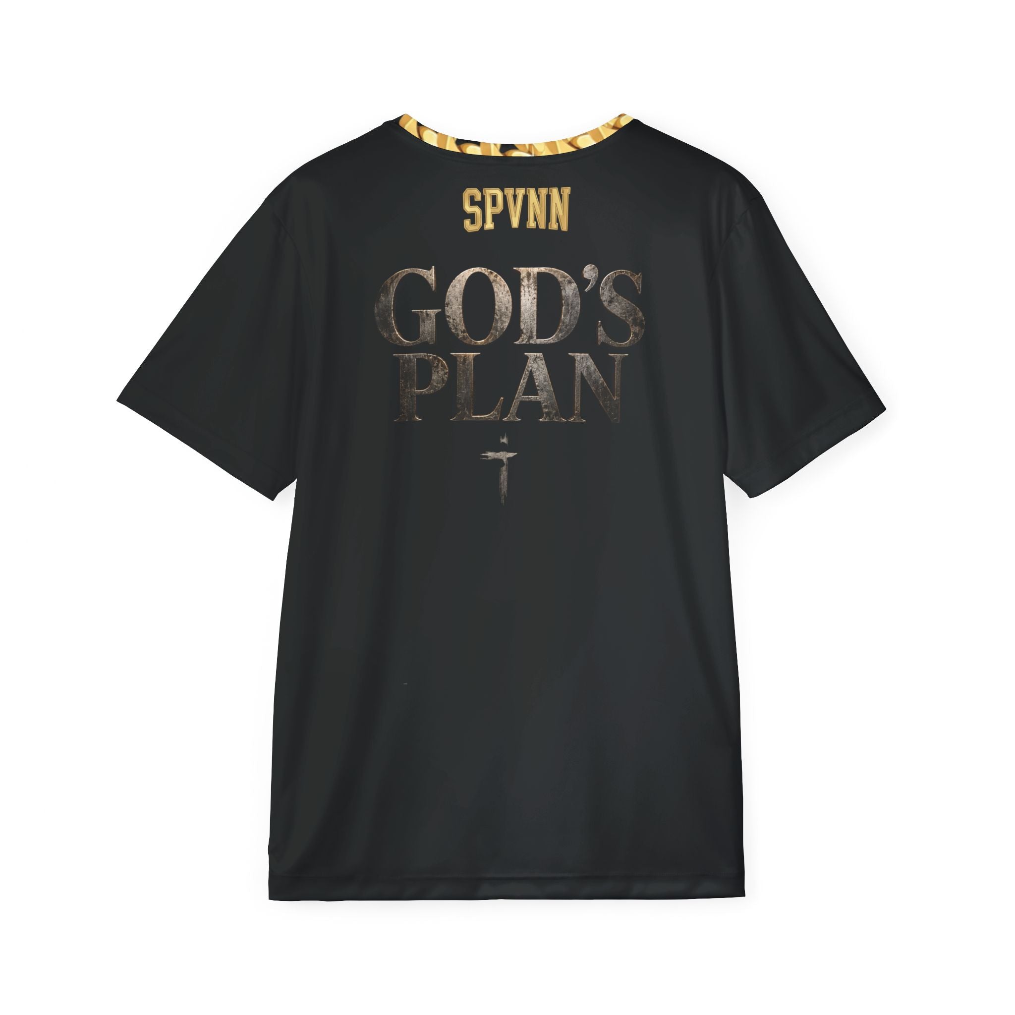 Jesus Cross Chain Jersey — "God's Plan" Athletic Tee