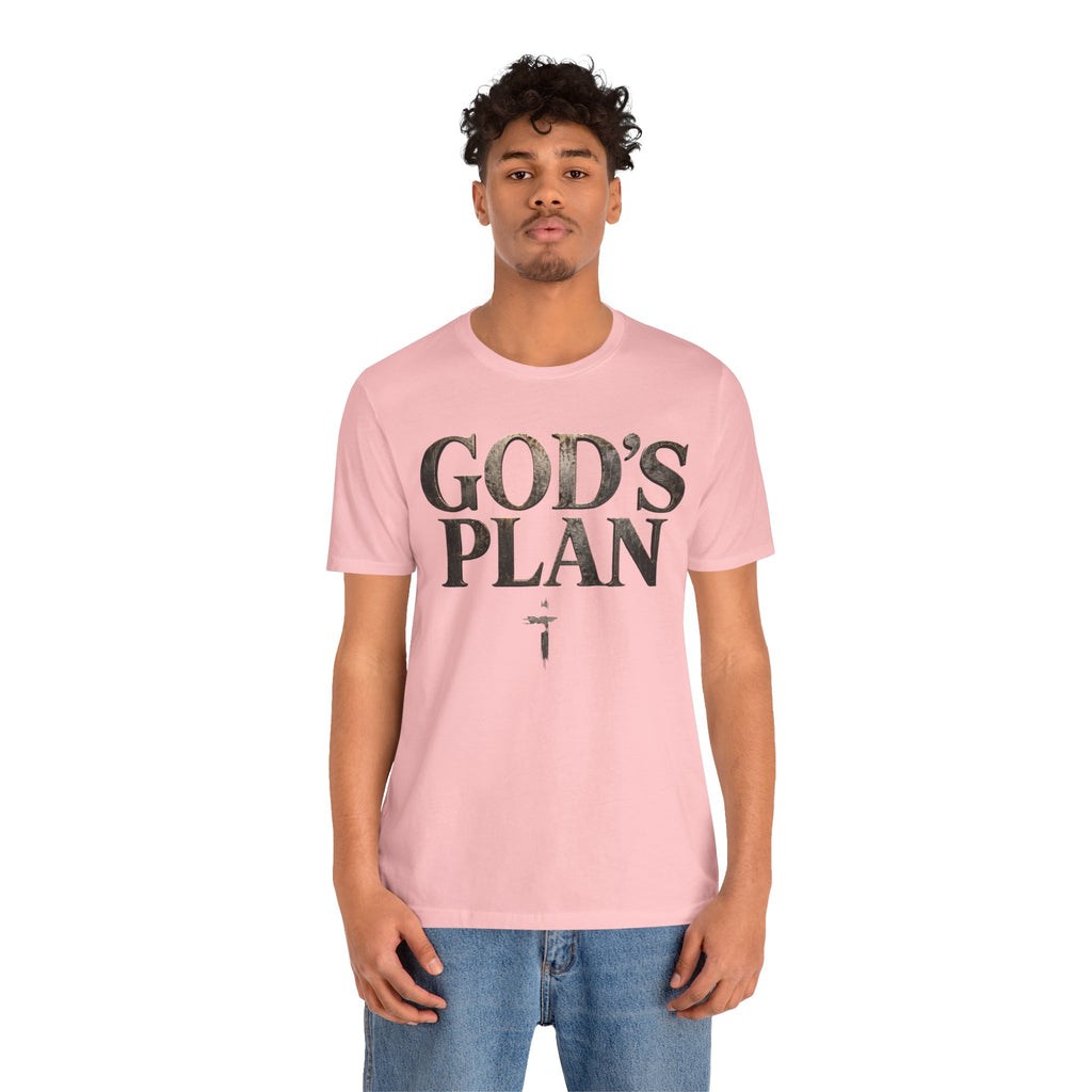 Faith Tee — "God's Plan" Front / "Faith Over Fear" Back Christian Inspirational T-Shirt