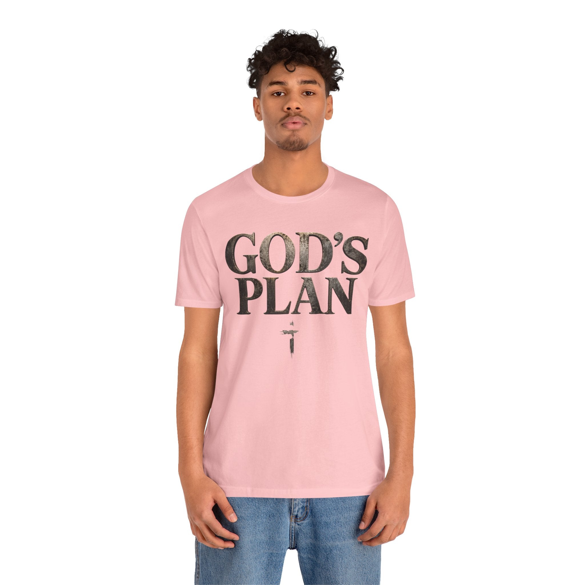 Faith Tee — "God's Plan" Front / "Faith Over Fear" Back Christian Inspirational T-Shirt