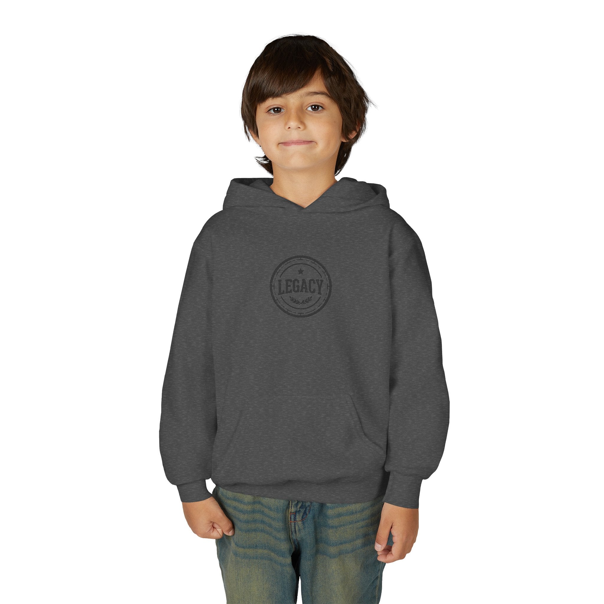 Youth Hoodie – 'Legacy' Vintage Circle Logo Sweatshirt