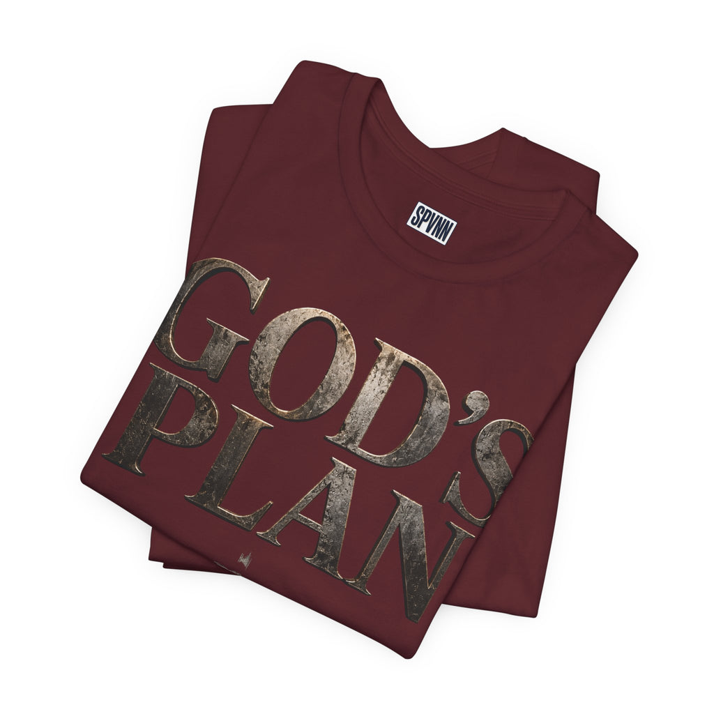 Faith Tee — "God's Plan" Front / "Faith Over Fear" Back Christian Inspirational T-Shirt