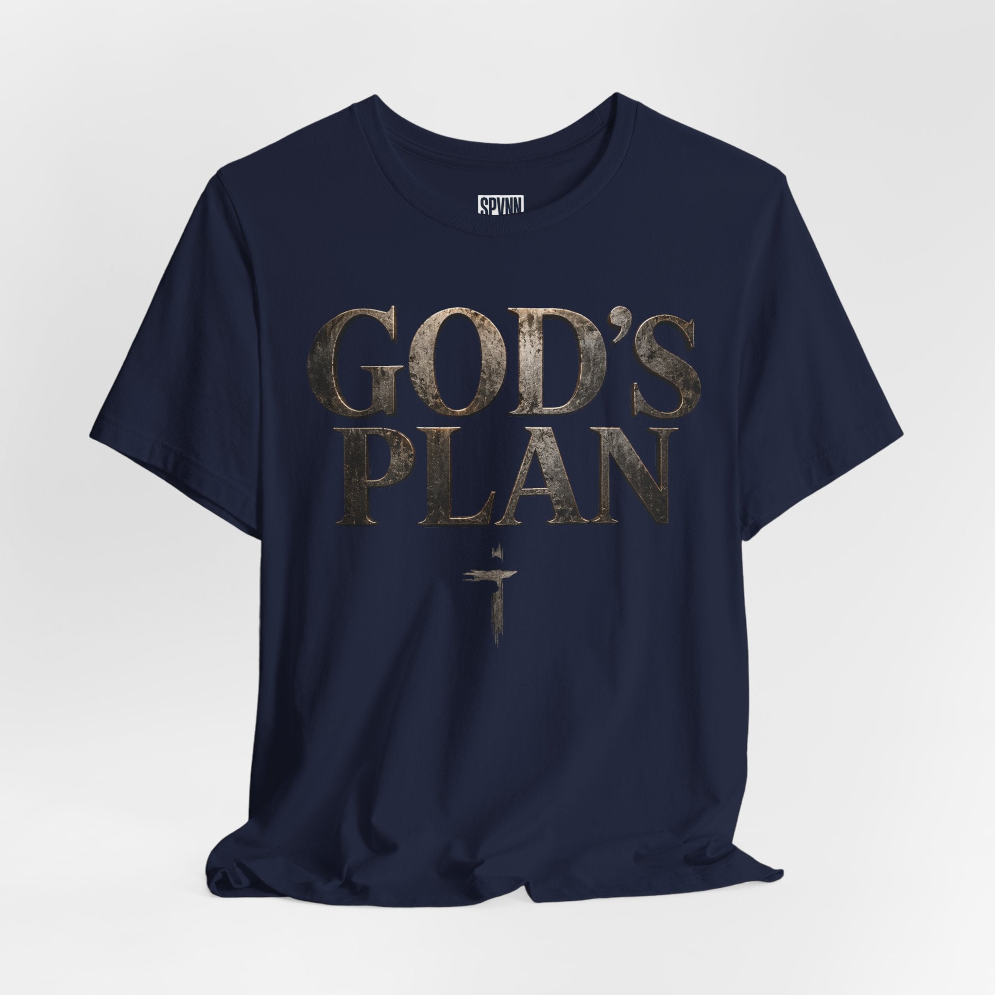 Faith Tee — "God's Plan" Front / "Faith Over Fear" Back Christian Inspirational T-Shirt