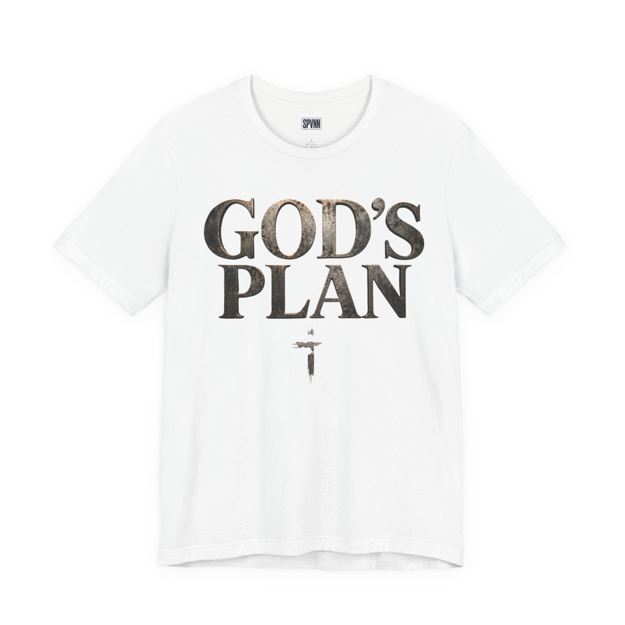 Faith Tee — "God's Plan" Front / "Faith Over Fear" Back Christian Inspirational T-Shirt