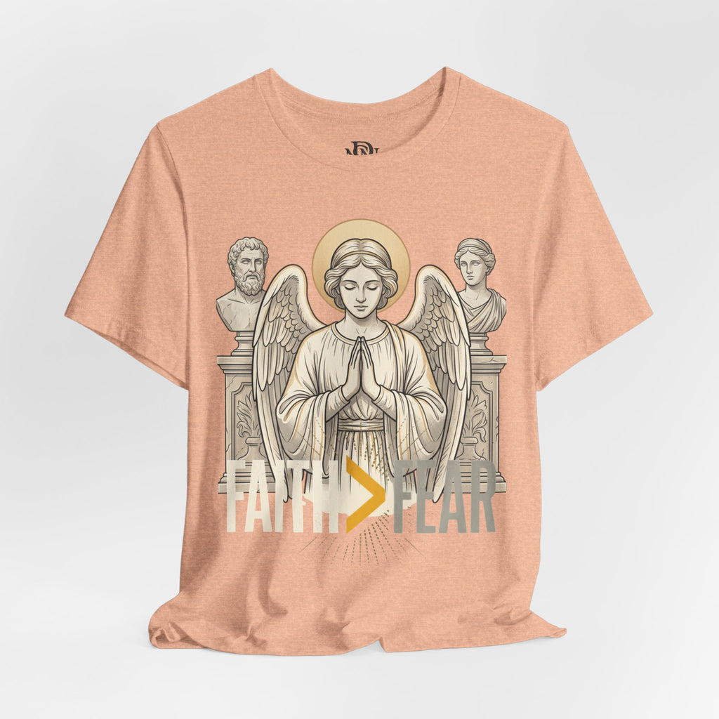 Faith Over Fear Tee — Angel Wings Christian Graphic T-Shirt