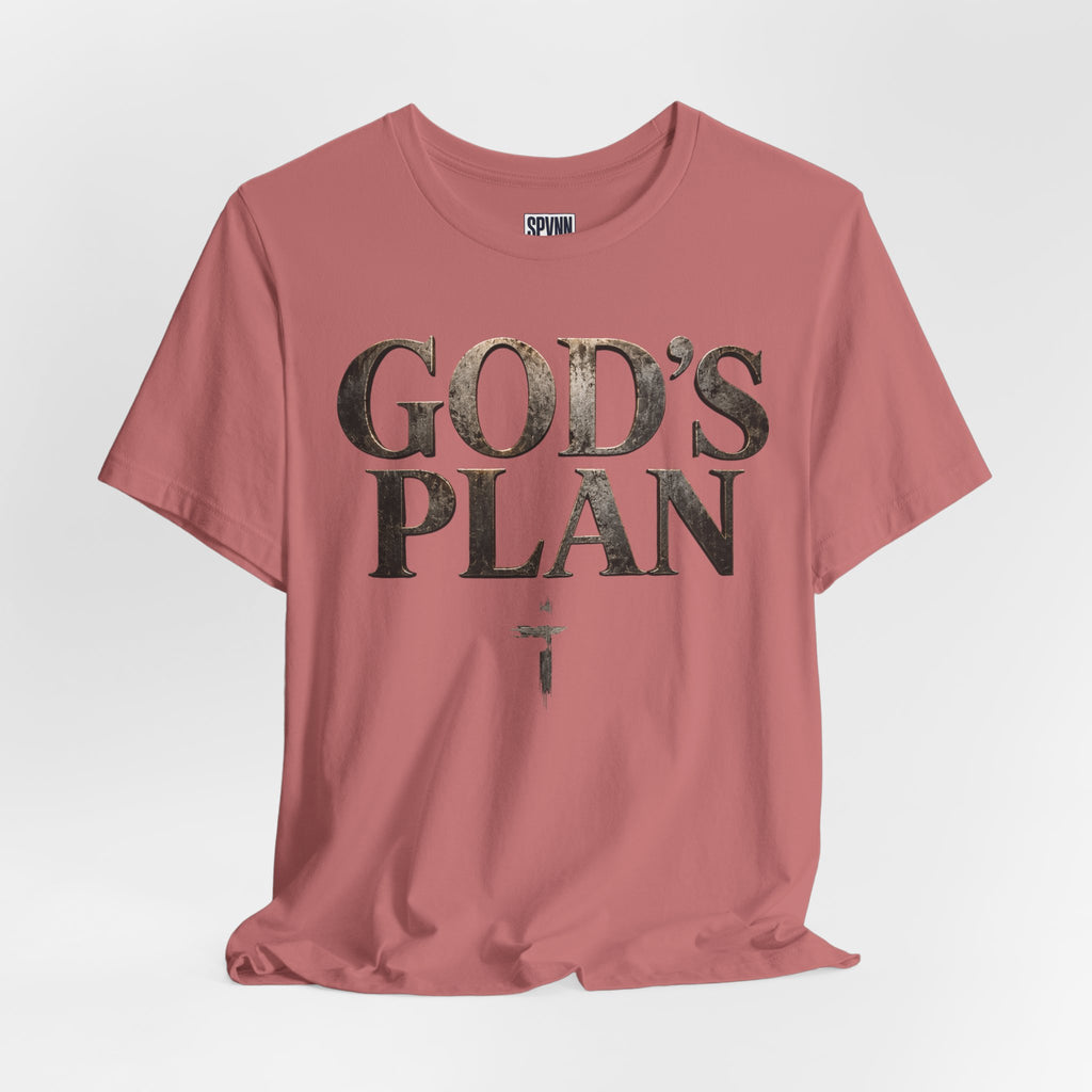 Faith Tee — "God's Plan" Front / "Faith Over Fear" Back Christian Inspirational T-Shirt