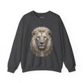 Lion Head Crewneck Sweatshirt — Realistic White Lion Portrait Pullover