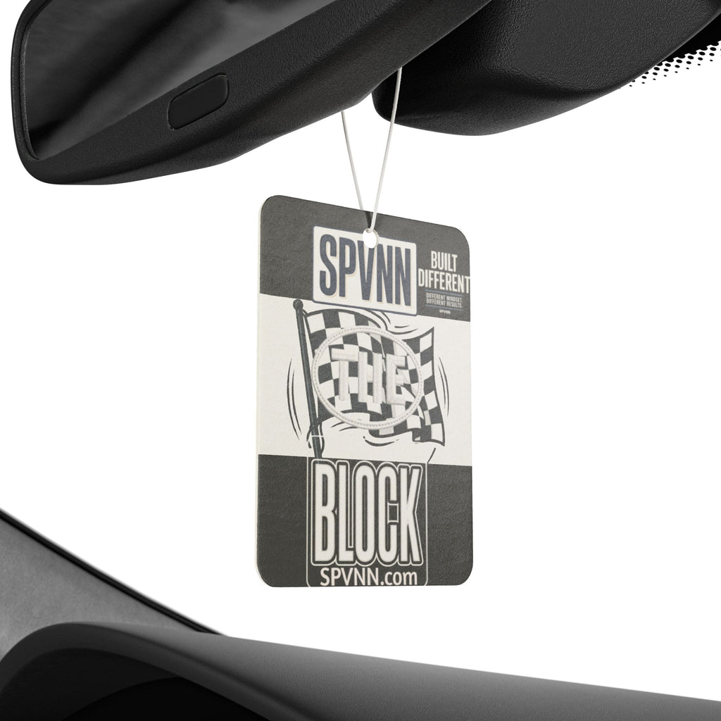 Car Air Freshener — SPVNN Block Checkered Flag Design