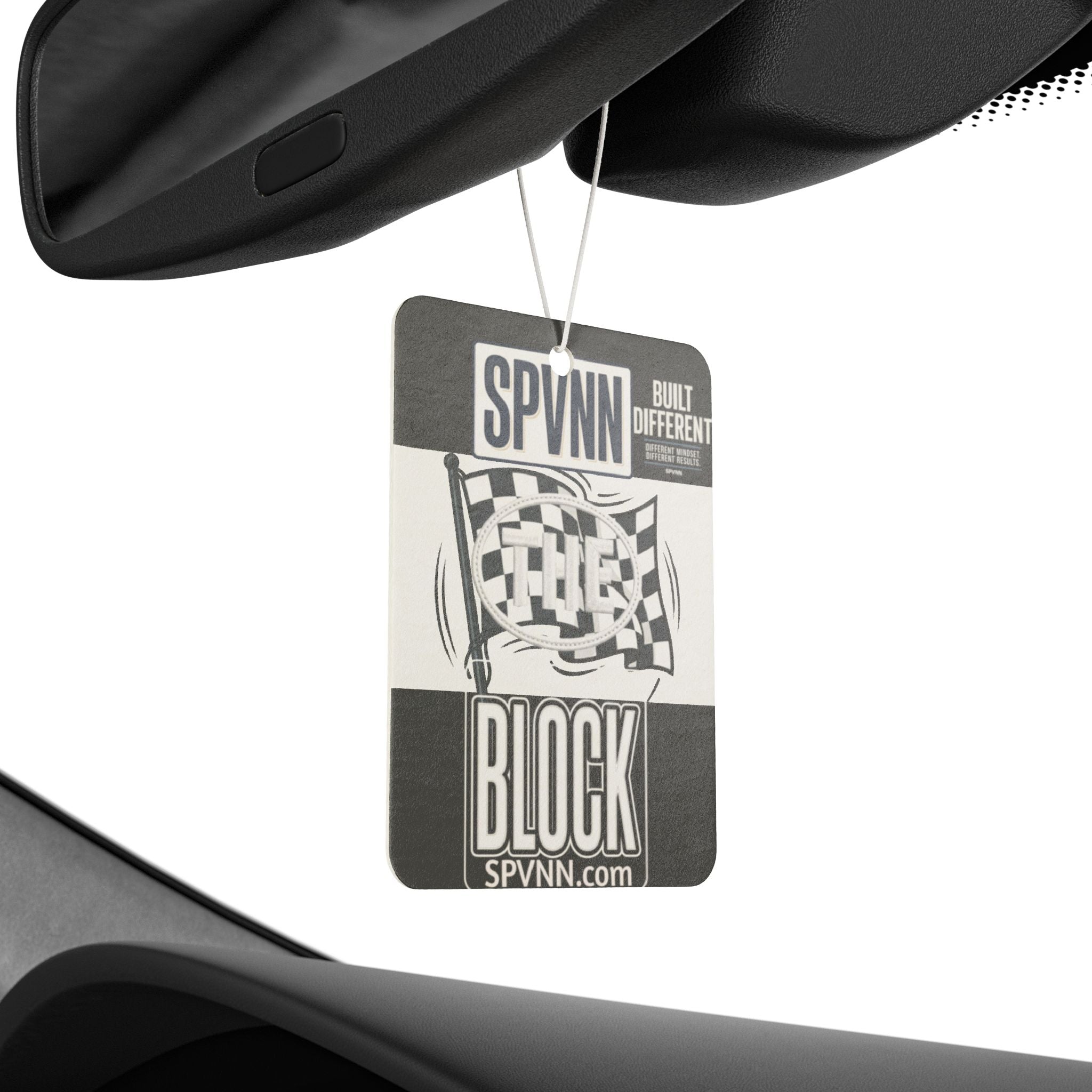Car Air Freshener — SPVNN Block Checkered Flag Design