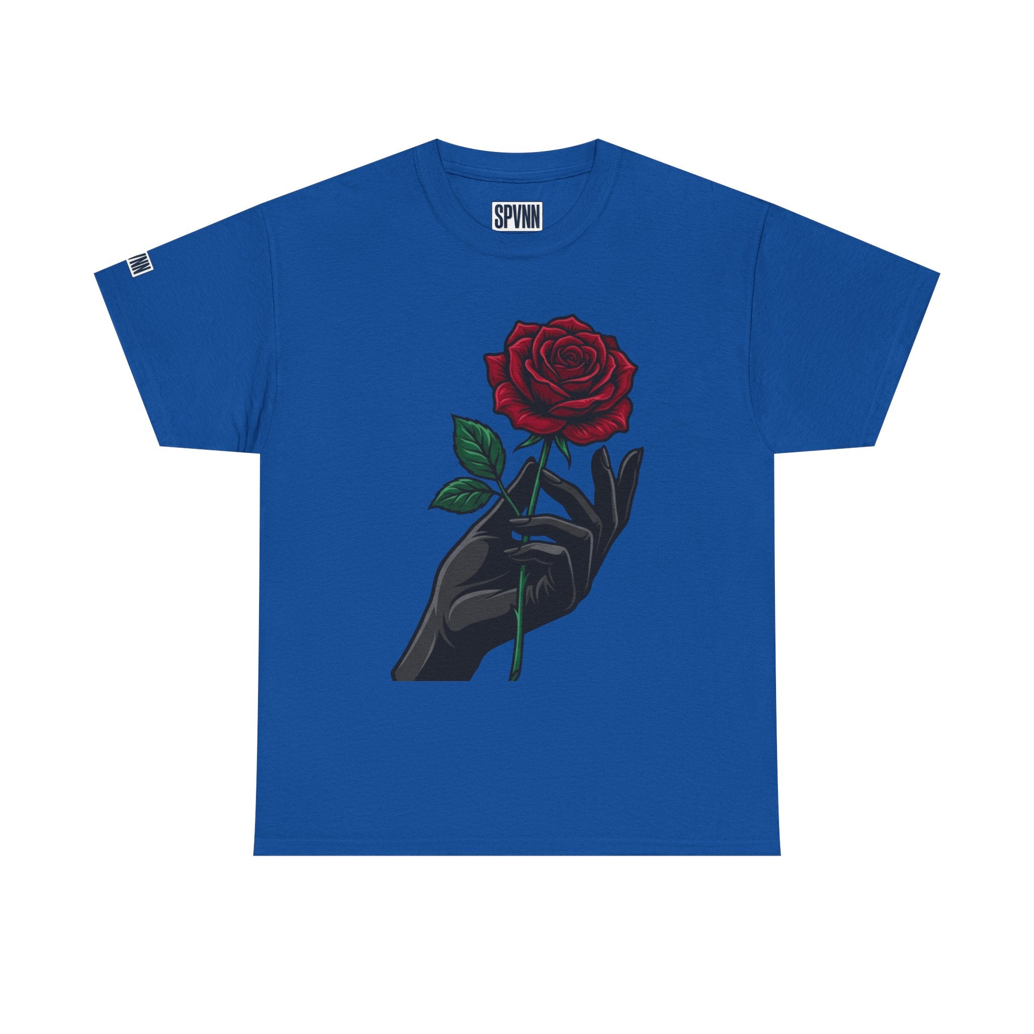 Rose & Hand Graphic Tee — Dark Aesthetic Floral T-Shirt
