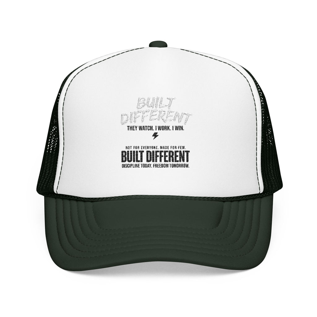 Trucker Hat — "Built Different" Foam Mesh Cap