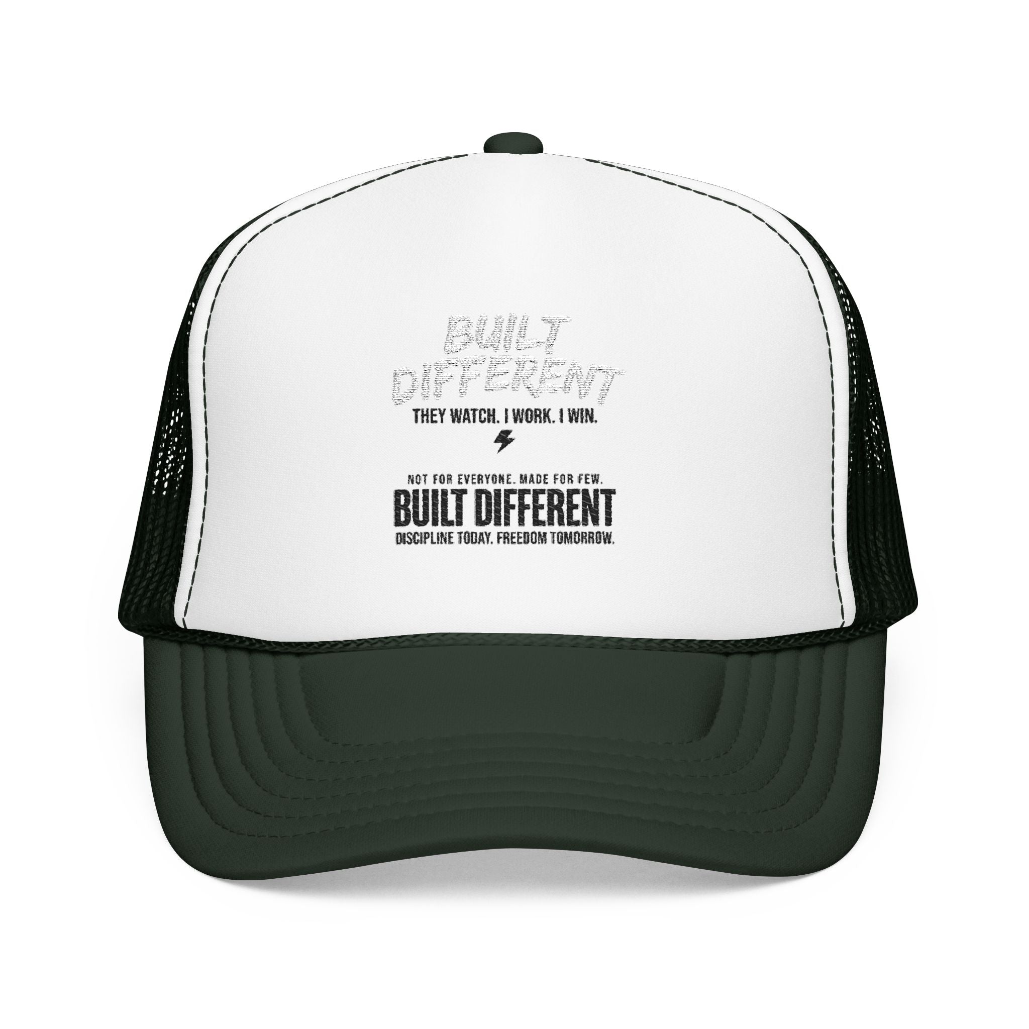 Trucker Hat — "Built Different" Foam Mesh Cap