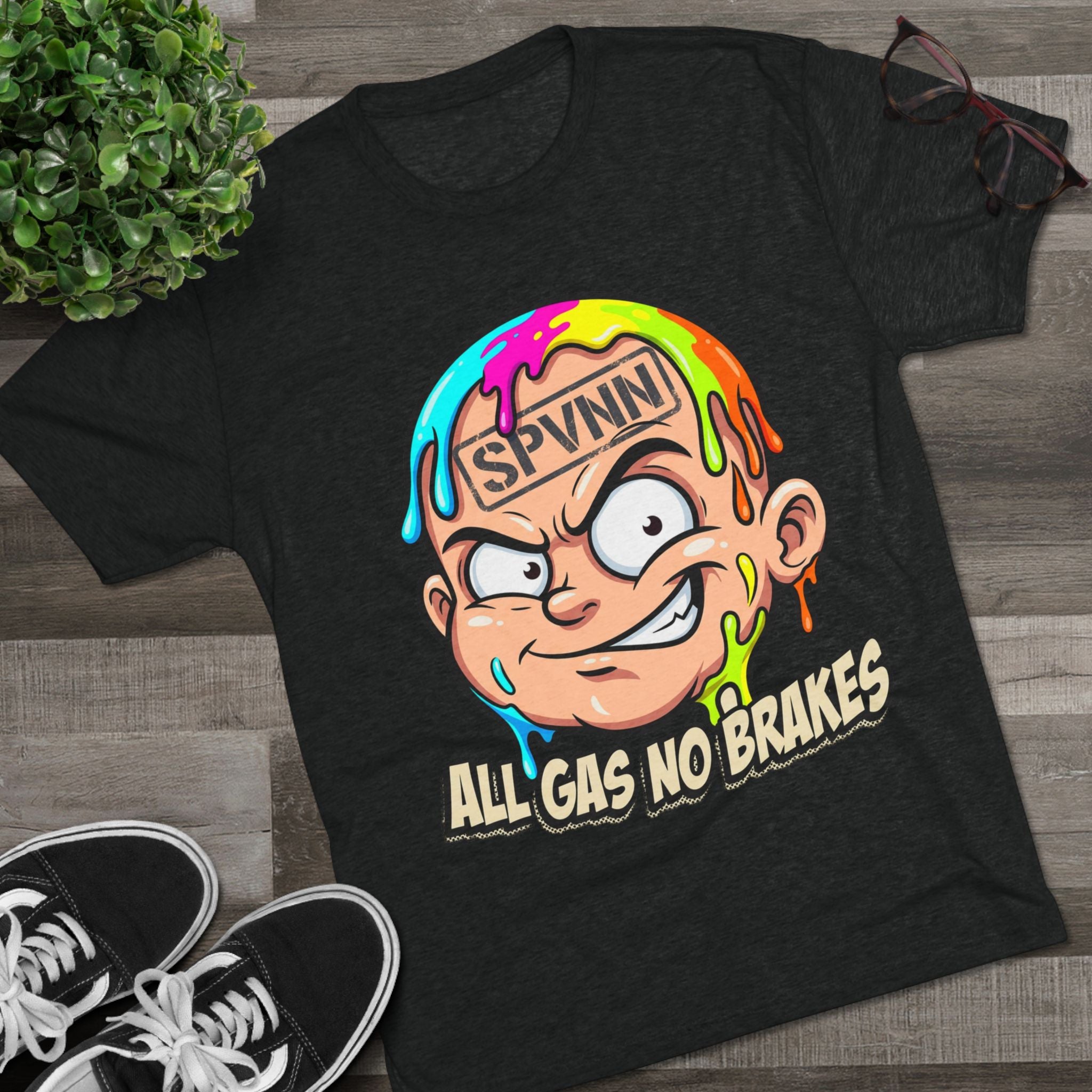 All Gas No Brakes Colorful Drip Graphic Tee