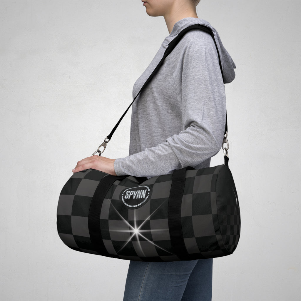 Black Checkerboard Duffel Bag
