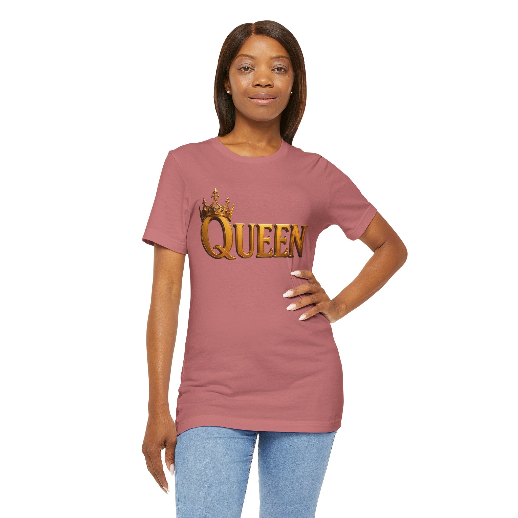 Queen Crown T-Shirt — Gold Royalty Graphic Tee