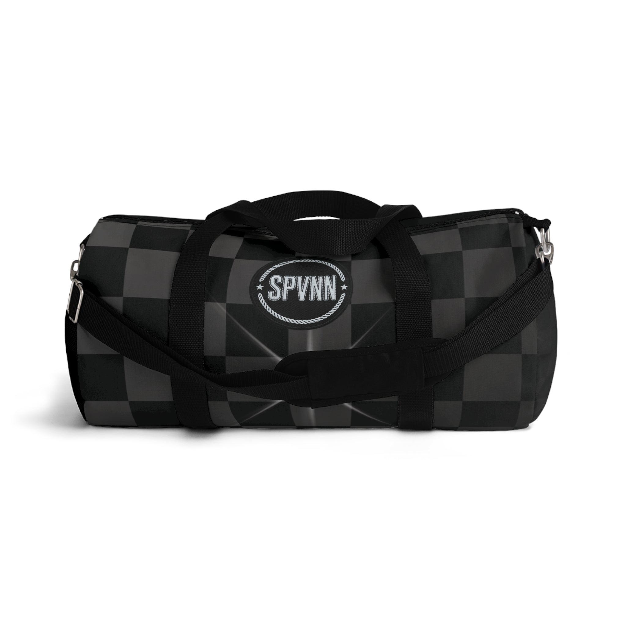 Black Checkerboard Duffel Bag