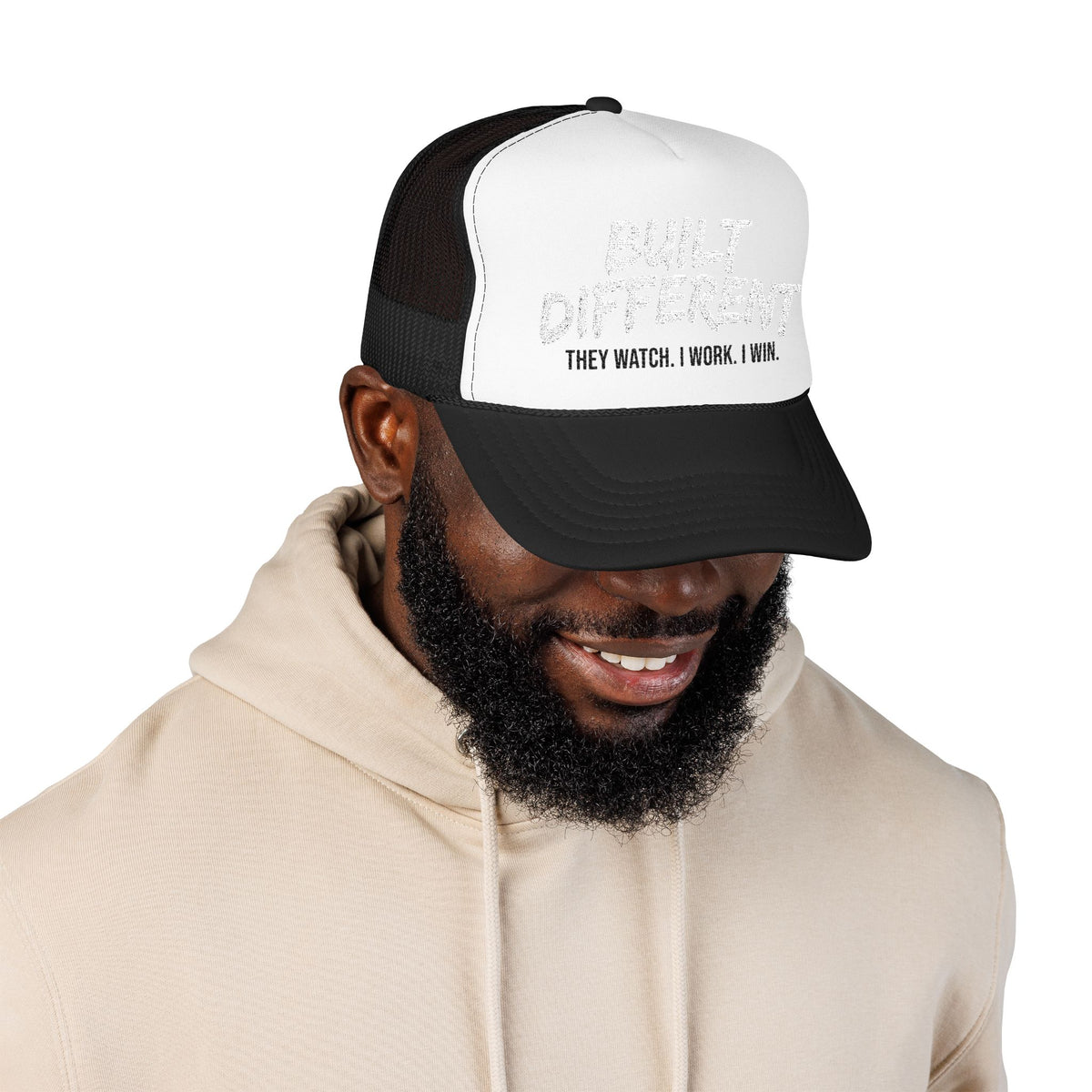 Trucker Hat — "Built Different" Foam Mesh Cap