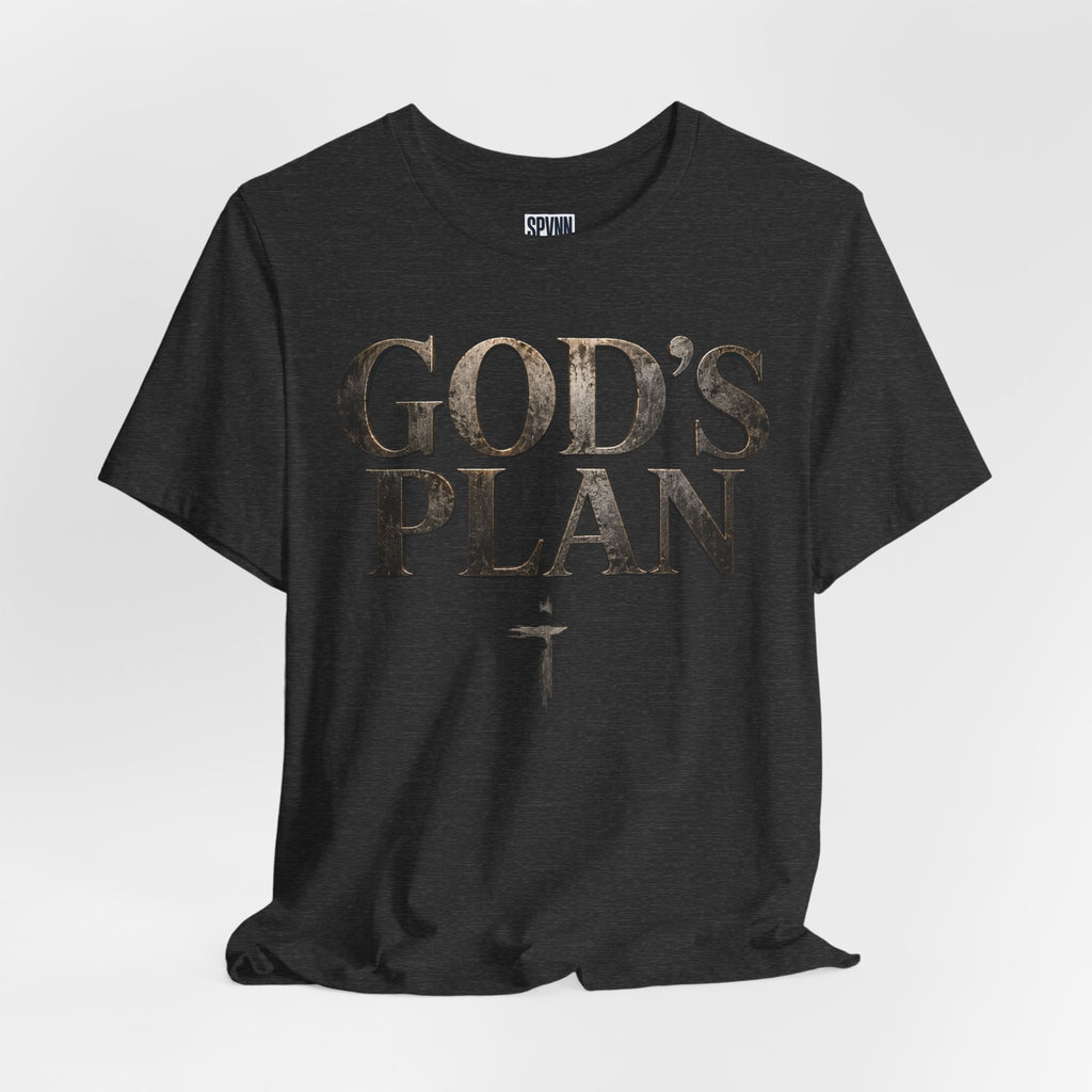 Faith Tee — "God's Plan" Front / "Faith Over Fear" Back Christian Inspirational T-Shirt