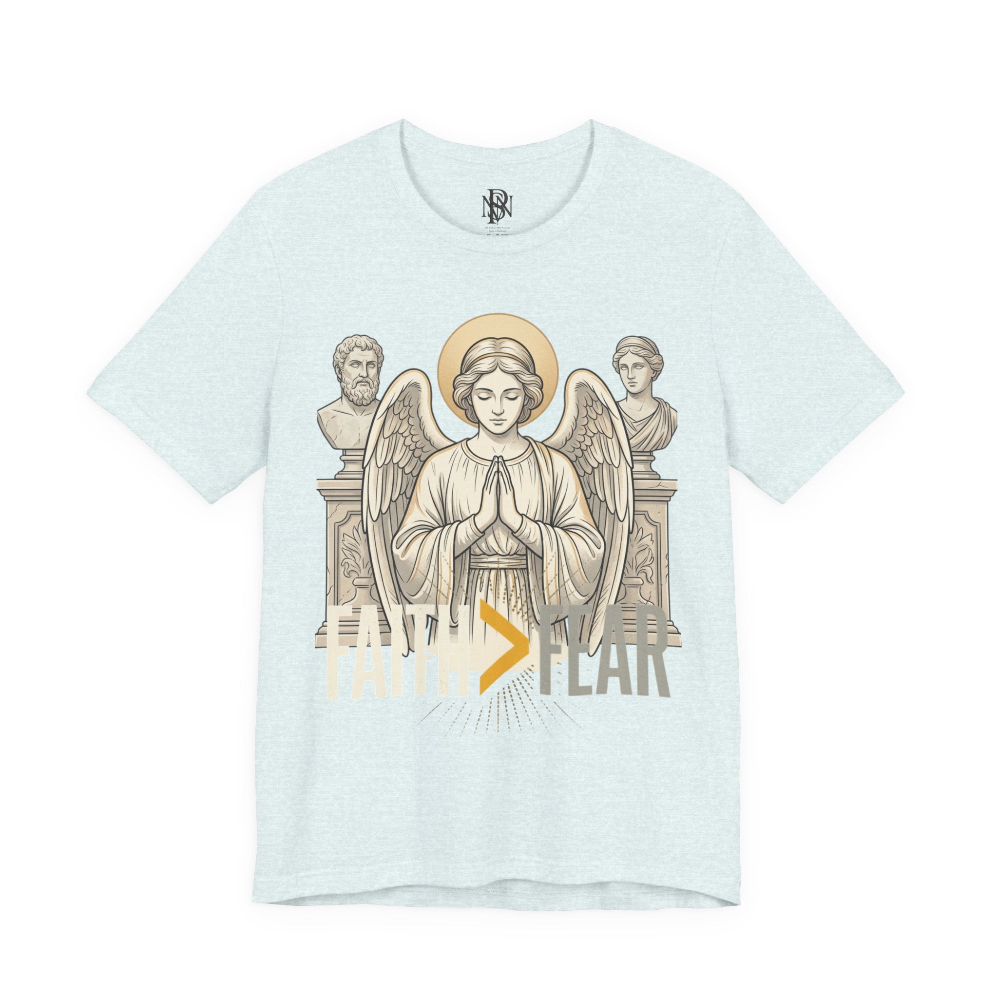 Faith Over Fear Tee — Angel Wings Christian Graphic T-Shirt