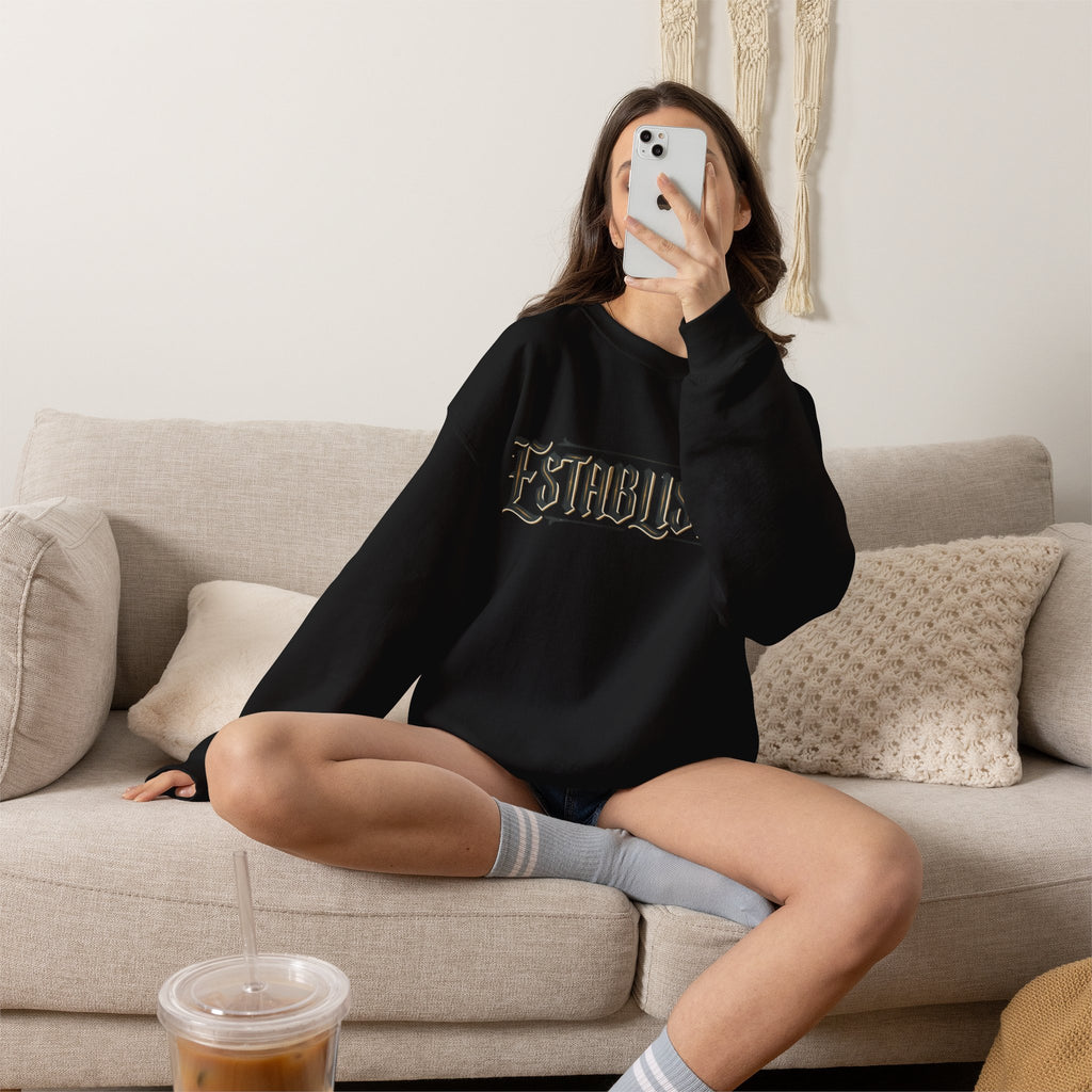 Established Gothic Crewneck Sweatshirt — Vintage Metal Band Style