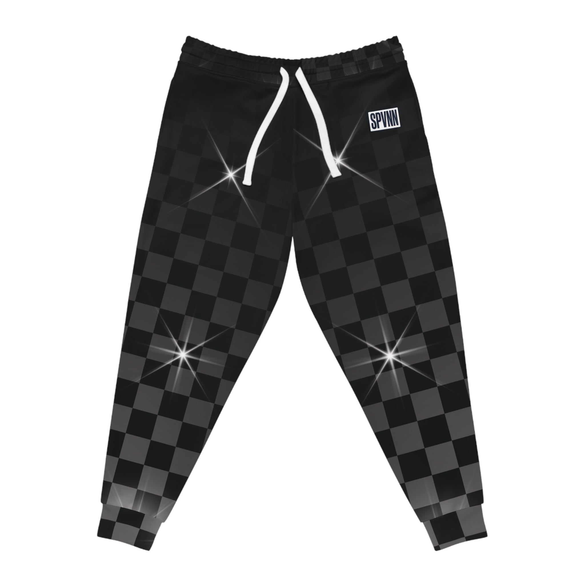 Black Checkered Athletic Sweatpants