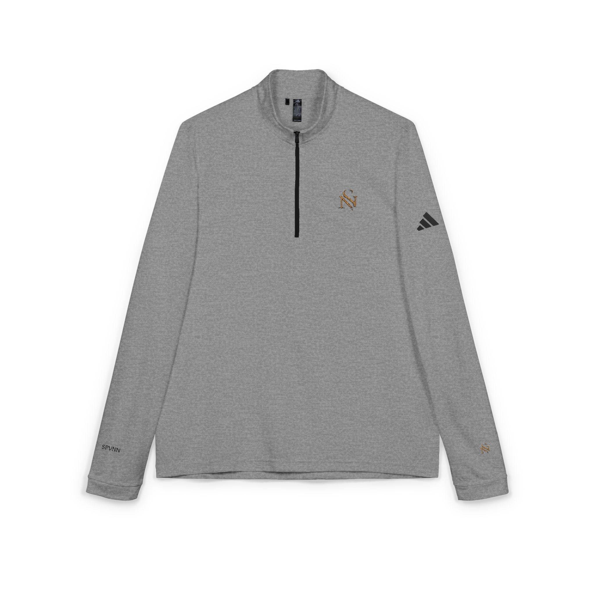 Embroidered Quarter-Zip Pullover — White adidas Performance Top