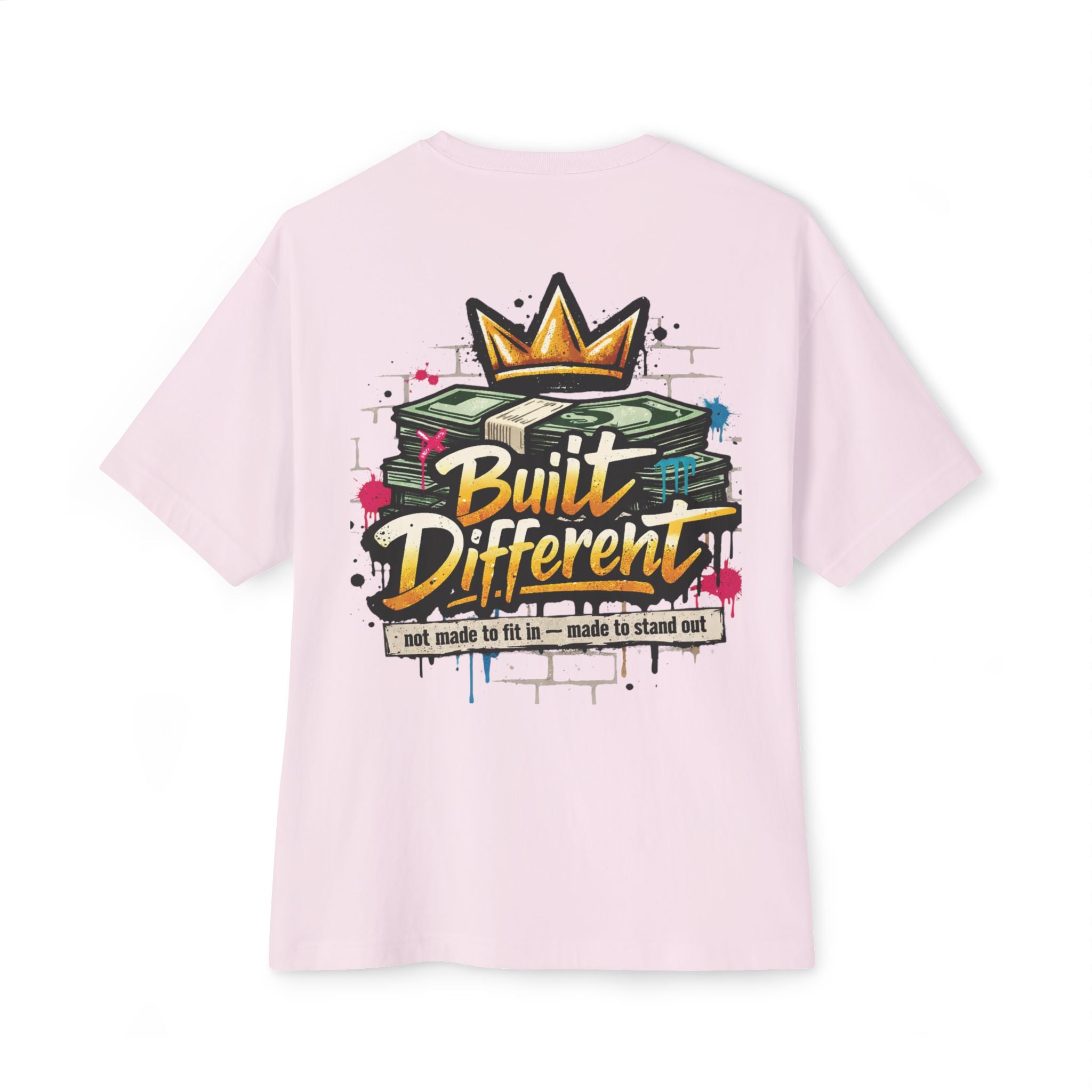 SPVNN Built Different Oversized Tee — Crown & Money Graphic