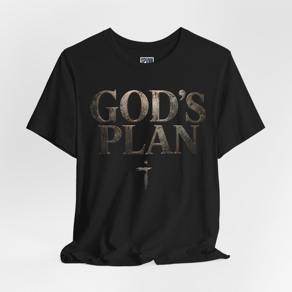 Faith Tee — "God's Plan" Front / "Faith Over Fear" Back Christian Inspirational T-Shirt