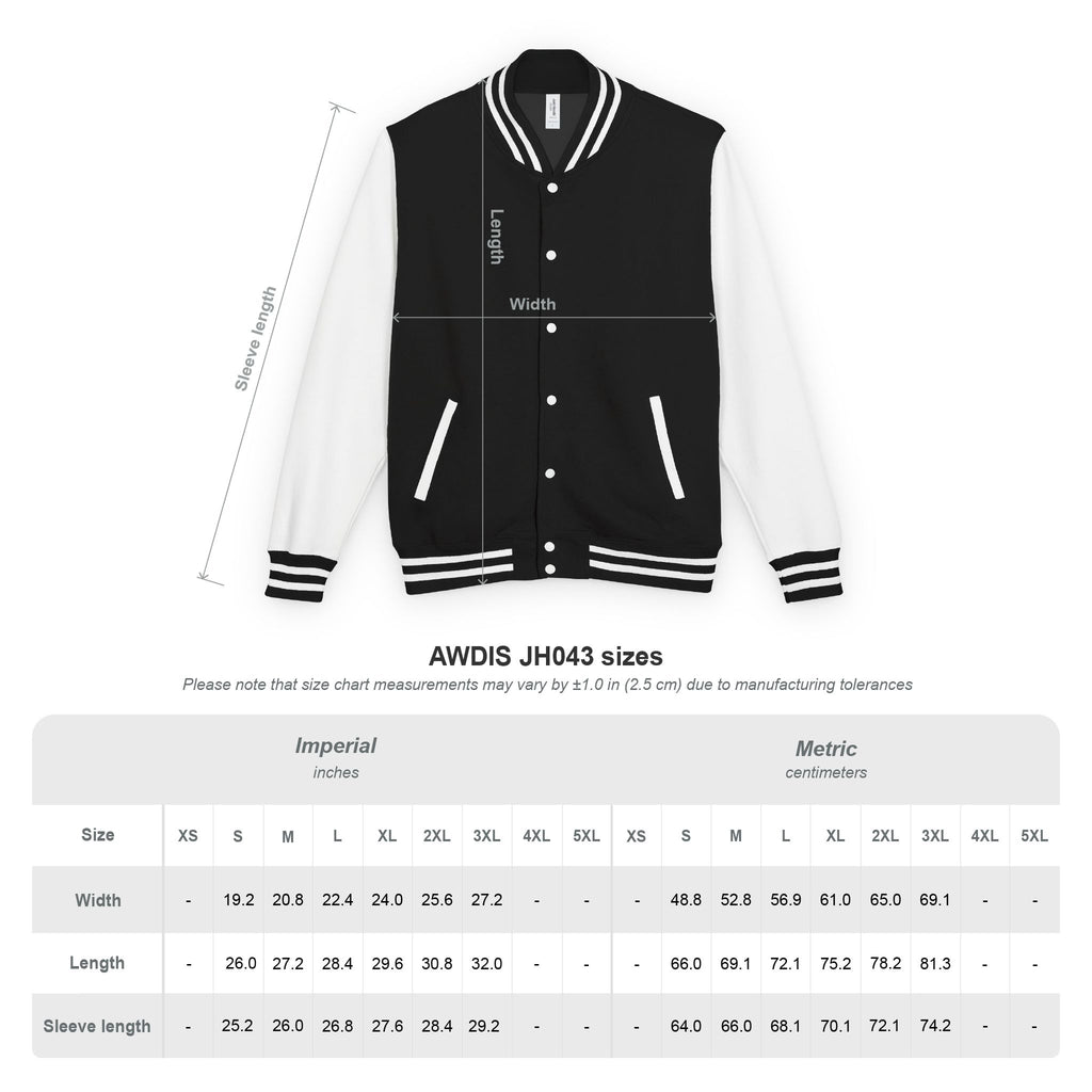 SPVNN Red & White Varsity Letterman Jacket – Embroidered Patch Logo