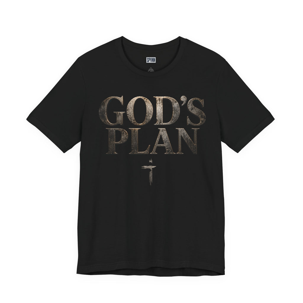 Faith Tee — "God's Plan" Front / "Faith Over Fear" Back Christian Inspirational T-Shirt