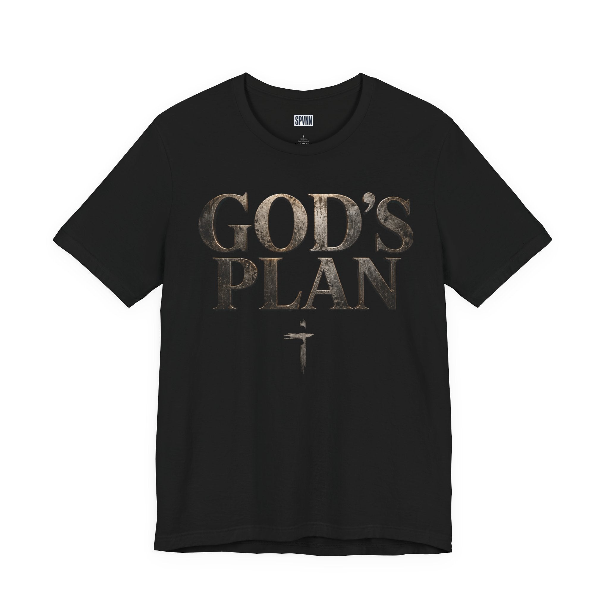 Faith Tee — "God's Plan" Front / "Faith Over Fear" Back Christian Inspirational T-Shirt