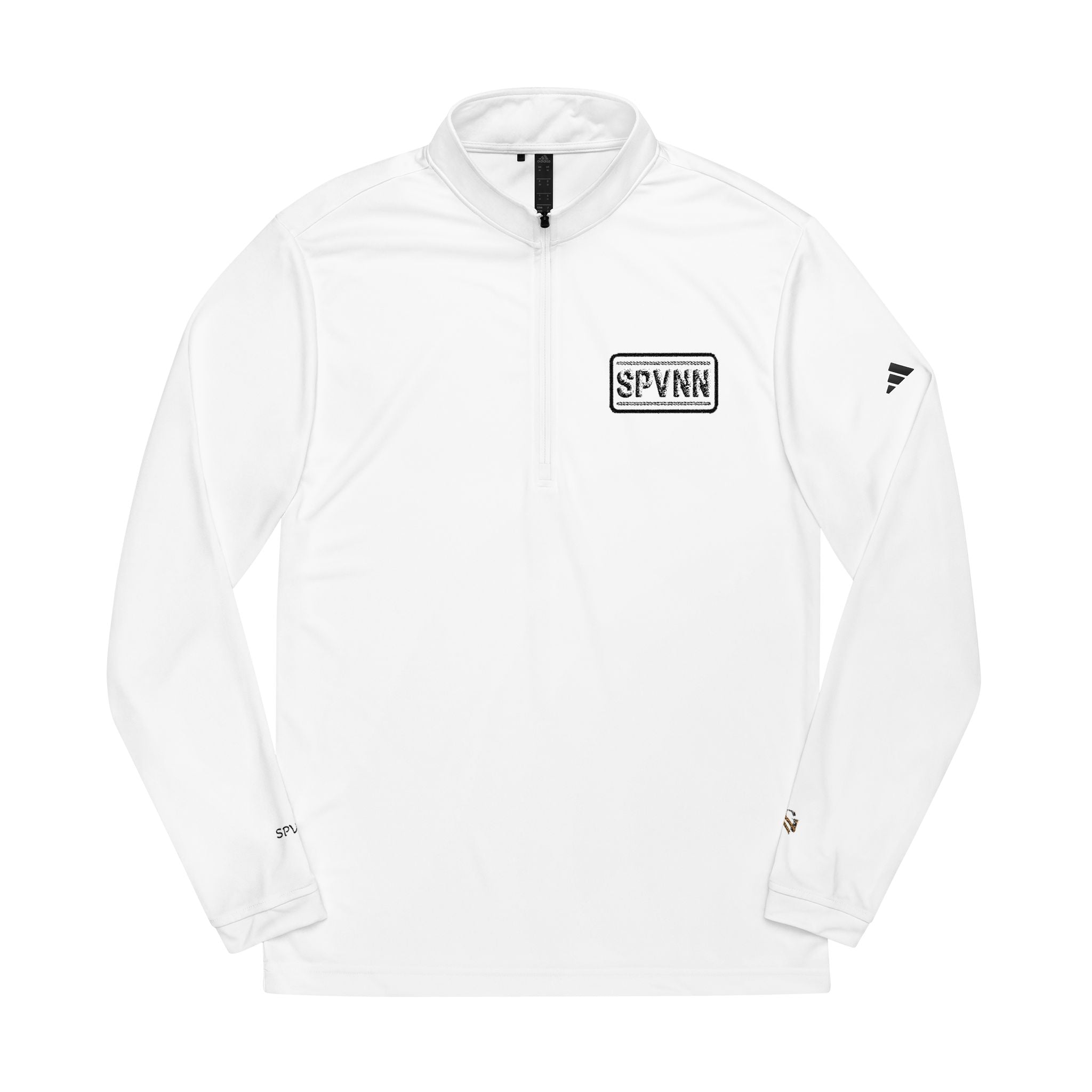 Embroidered Quarter-Zip Pullover — White adidas Performance Top