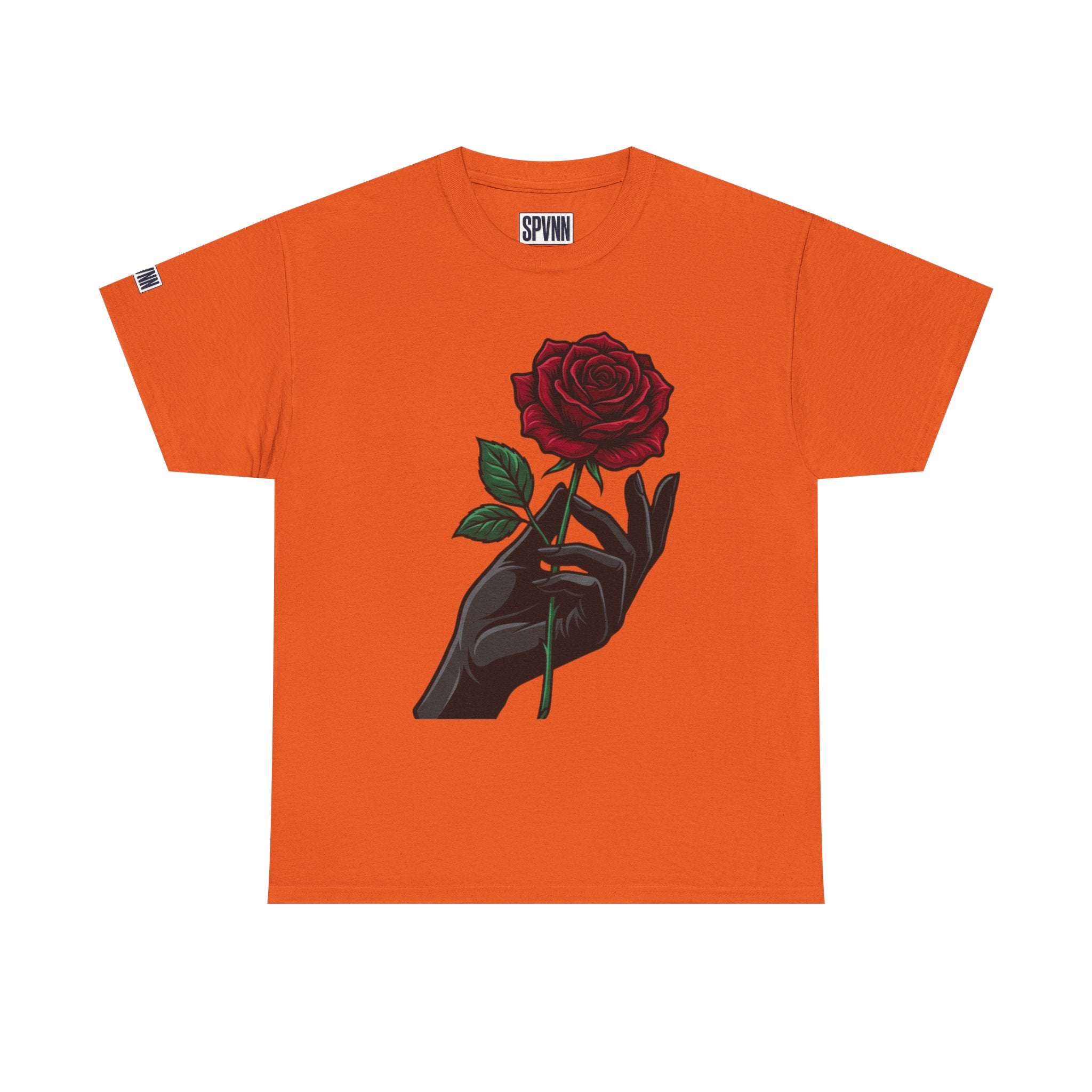 Rose & Hand Graphic Tee — Dark Aesthetic Floral T-Shirt
