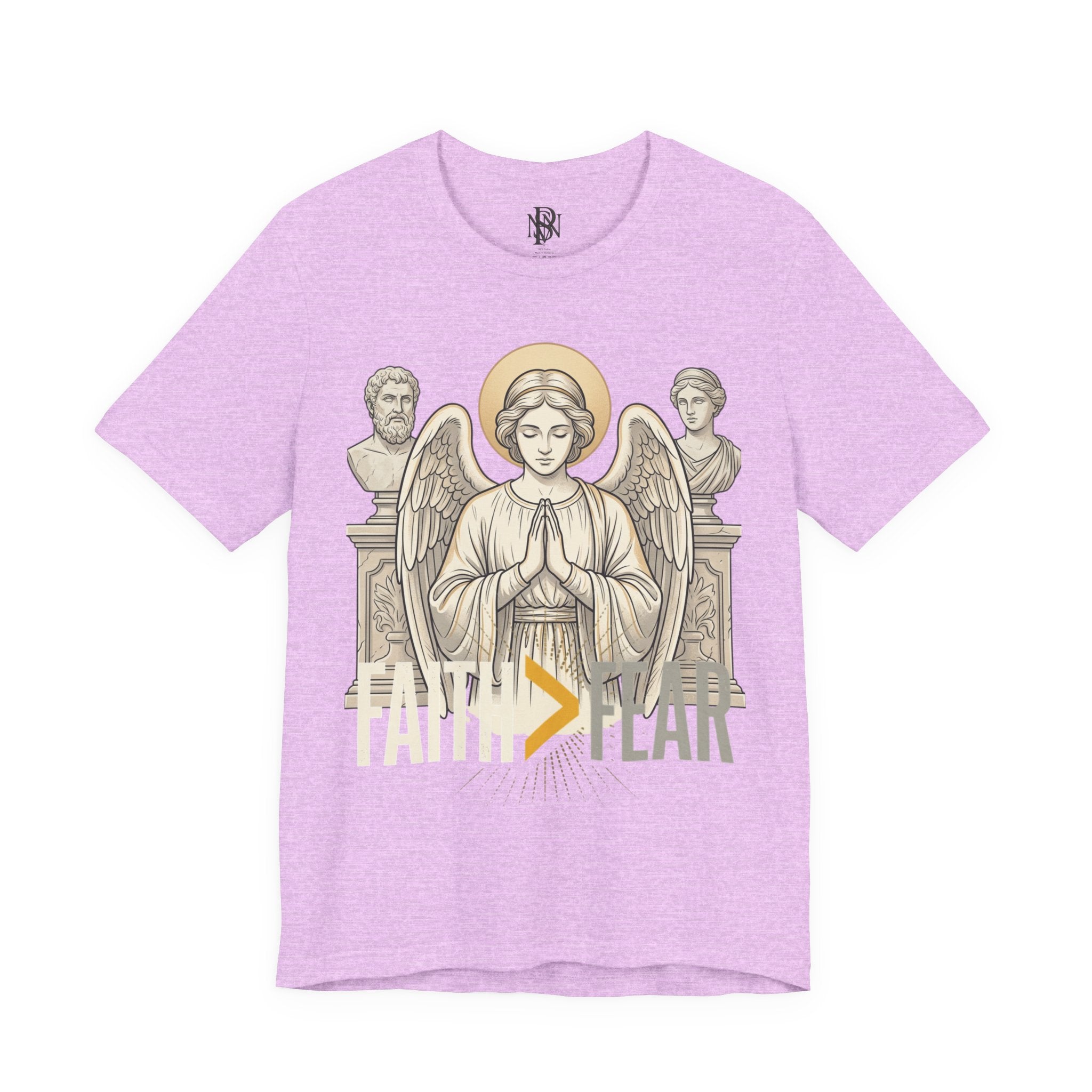 Faith Over Fear Tee — Angel Wings Christian Graphic T-Shirt