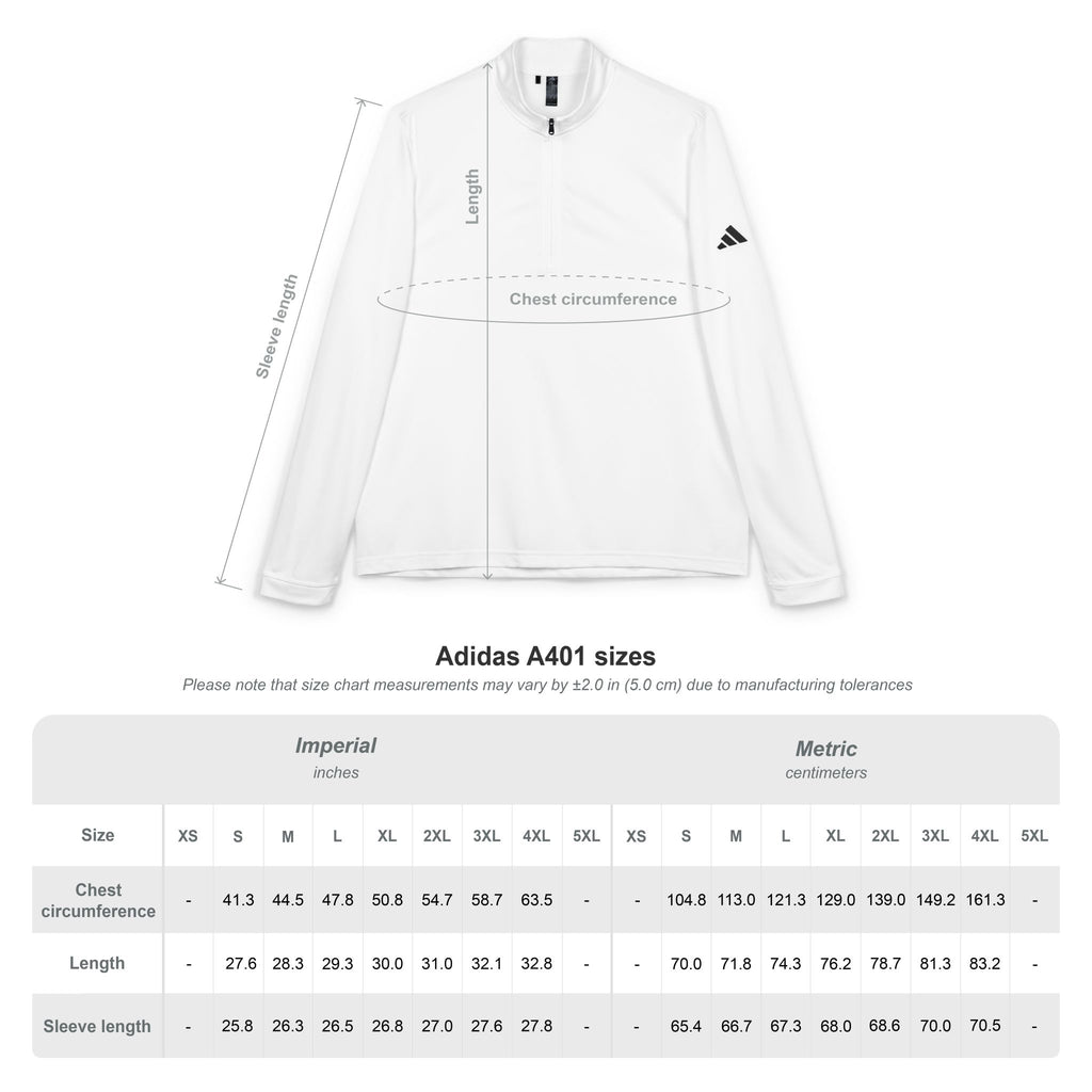 Embroidered Quarter-Zip Pullover — White adidas Performance Top