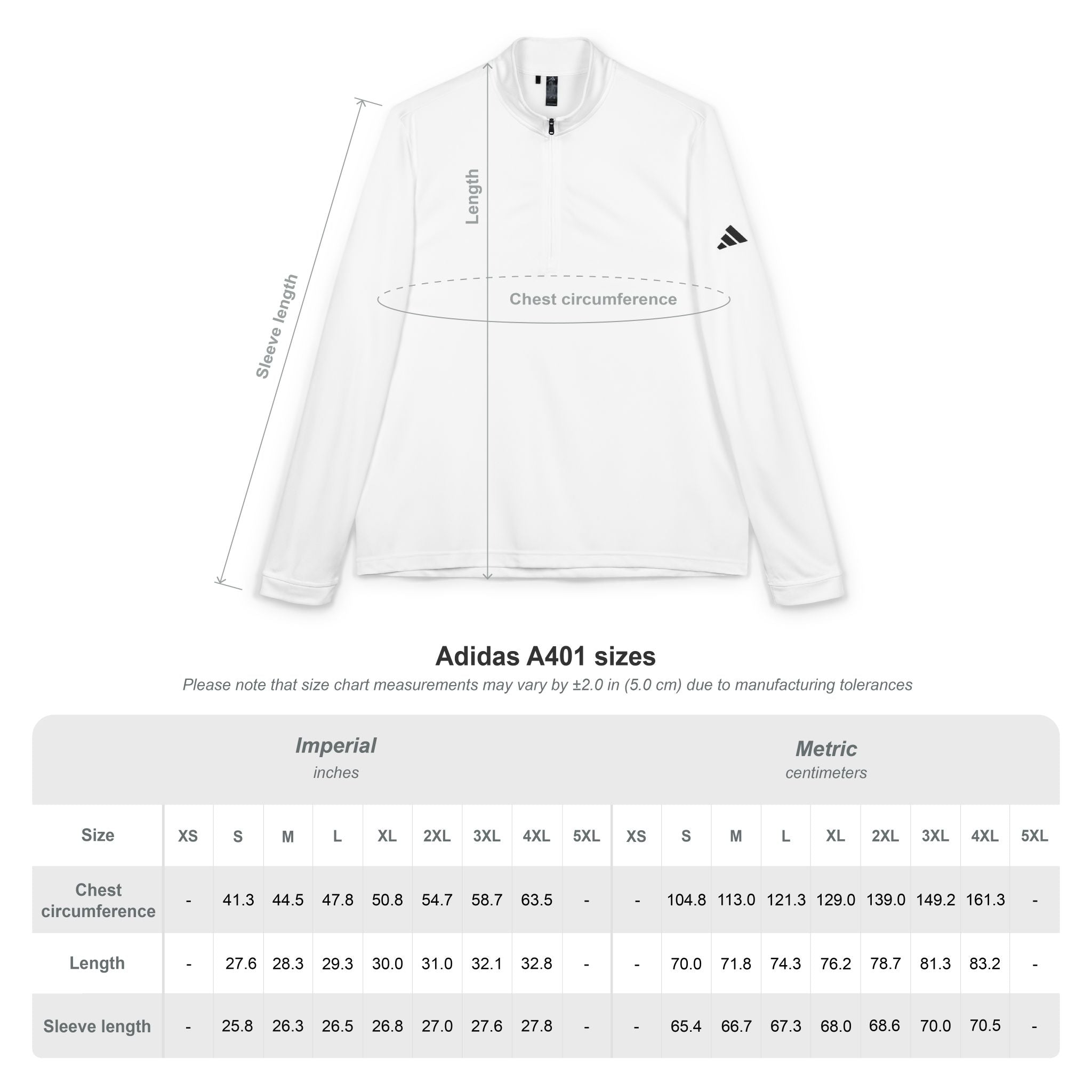 Embroidered Quarter-Zip Pullover — White adidas Performance Top