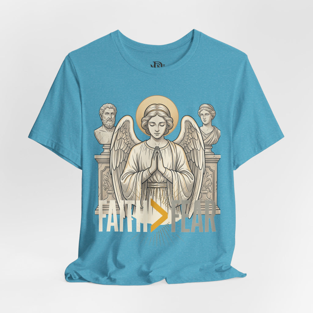 Faith Over Fear Tee — Angel Wings Christian Graphic T-Shirt