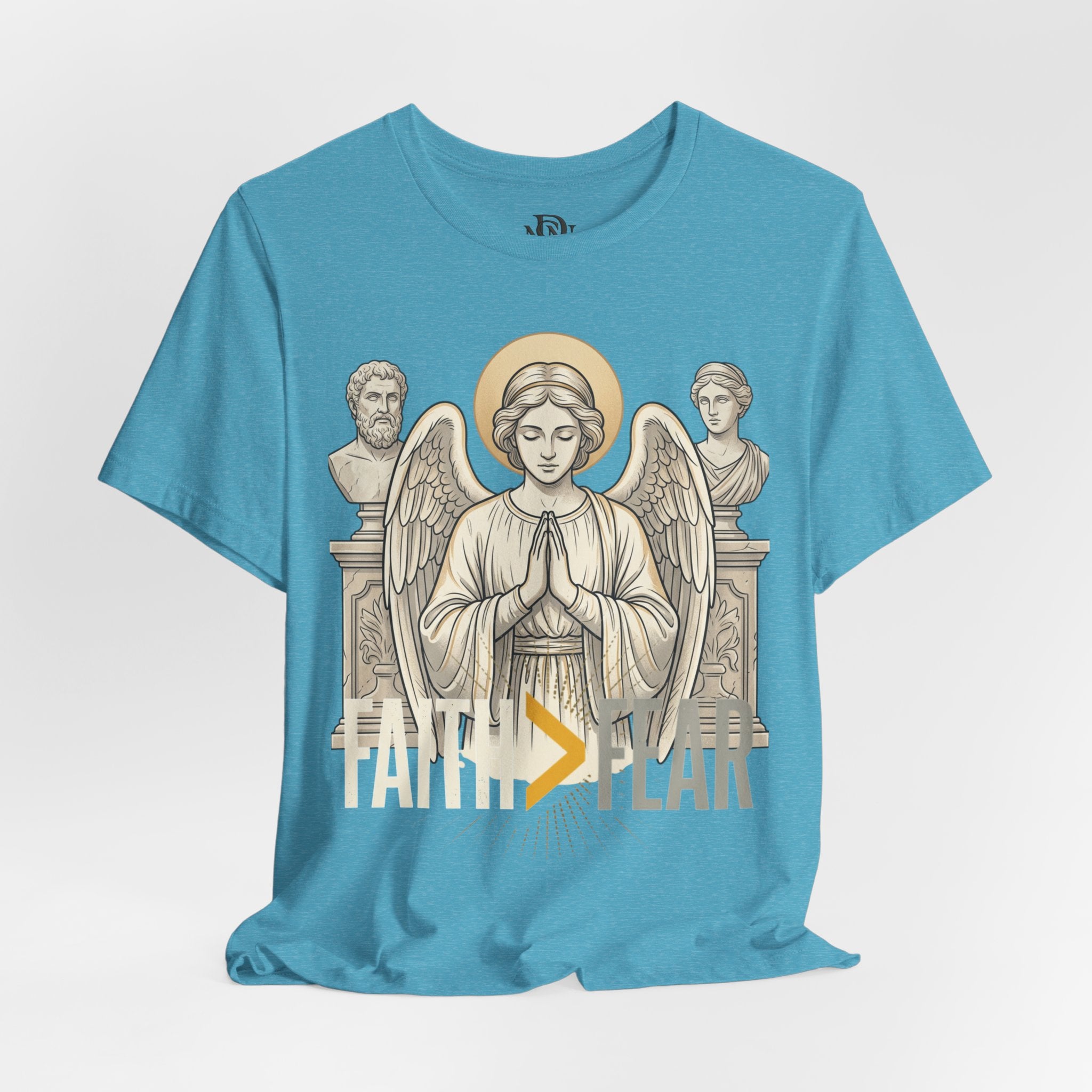Faith Over Fear Tee — Angel Wings Christian Graphic T-Shirt