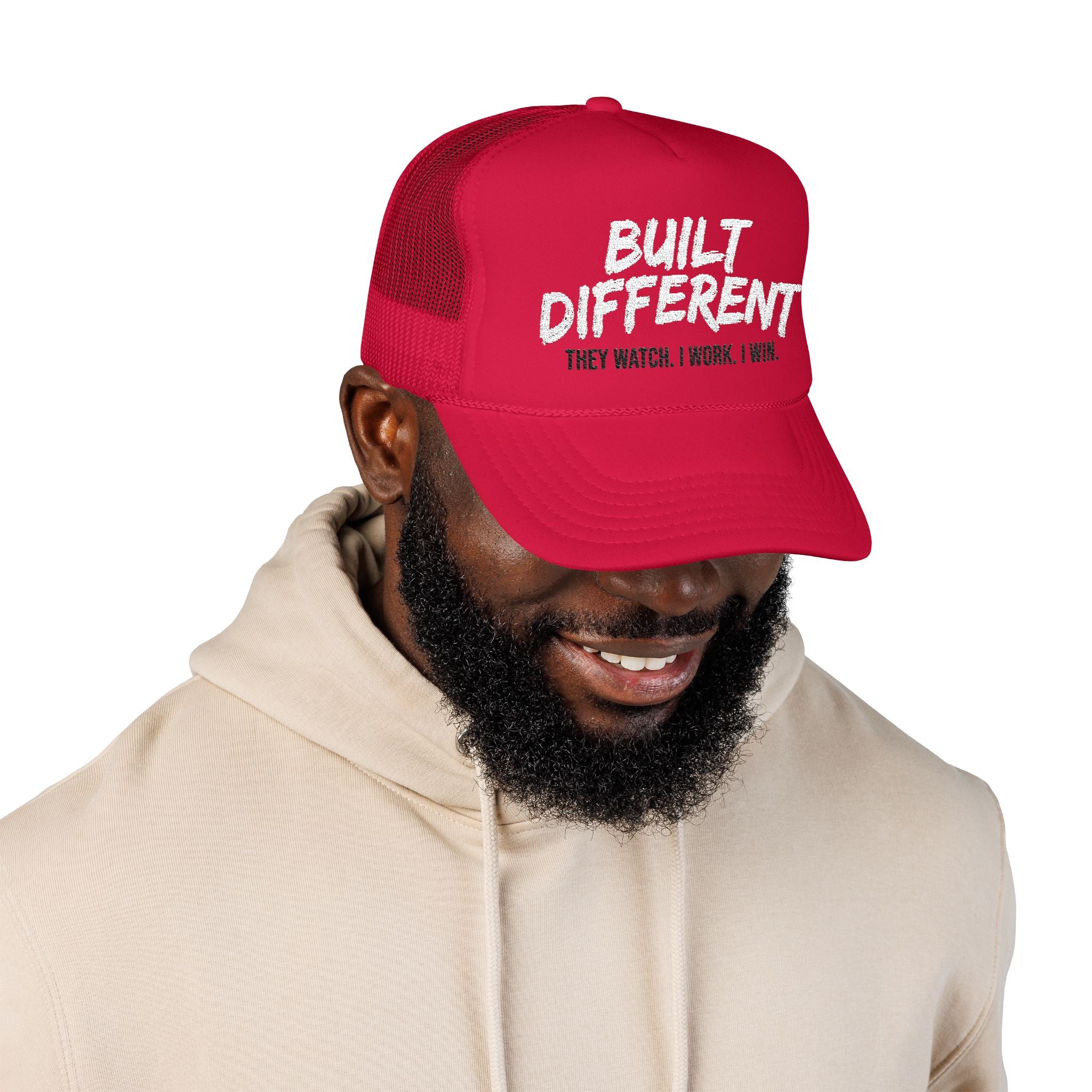 Trucker Hat — "Built Different" Foam Mesh Cap