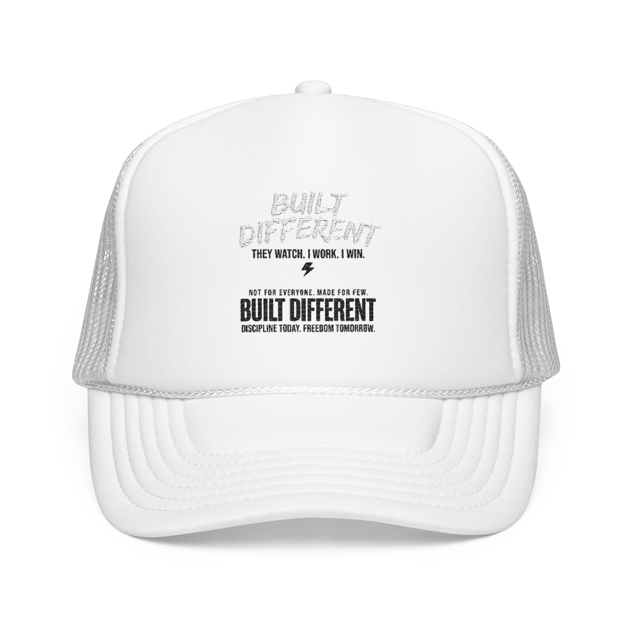 Trucker Hat — "Built Different" Foam Mesh Cap