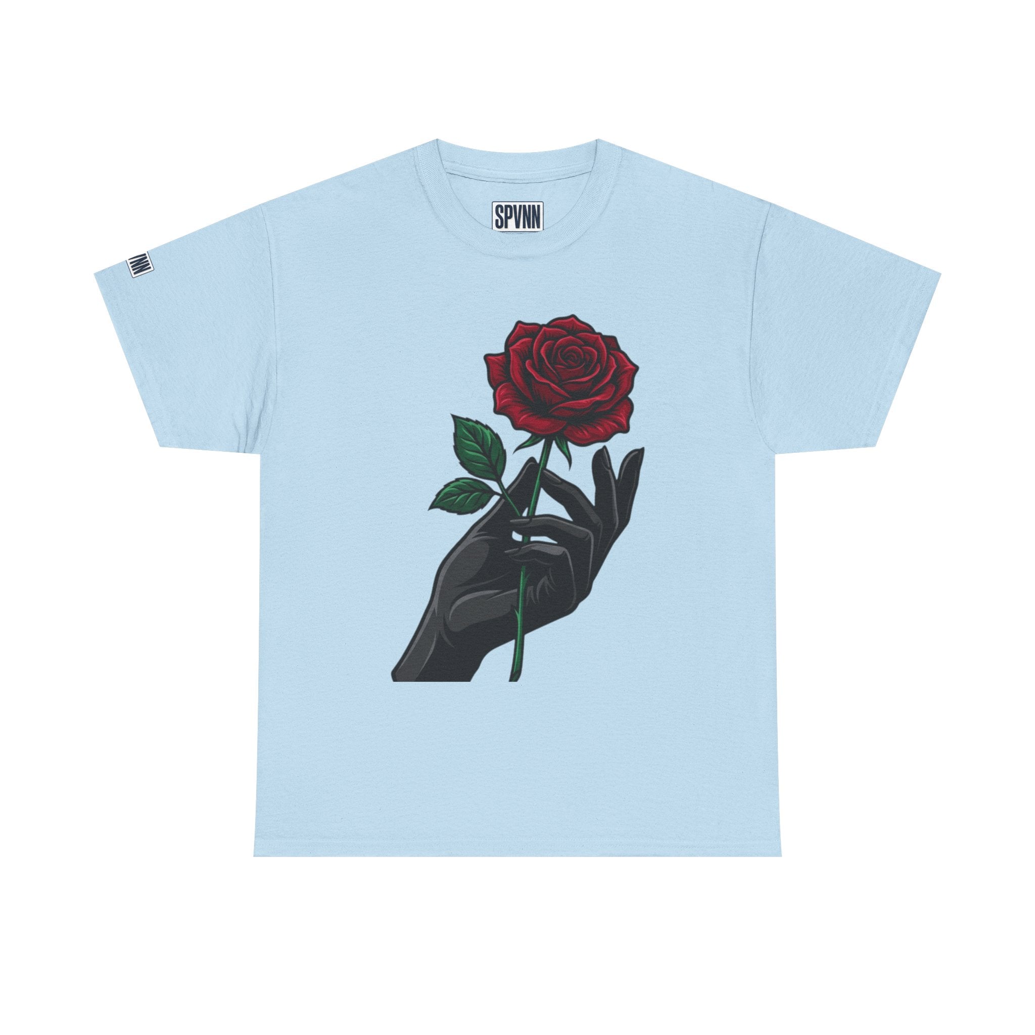 Rose & Hand Graphic Tee — Dark Aesthetic Floral T-Shirt