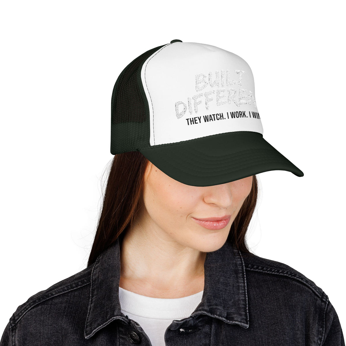Trucker Hat — "Built Different" Foam Mesh Cap