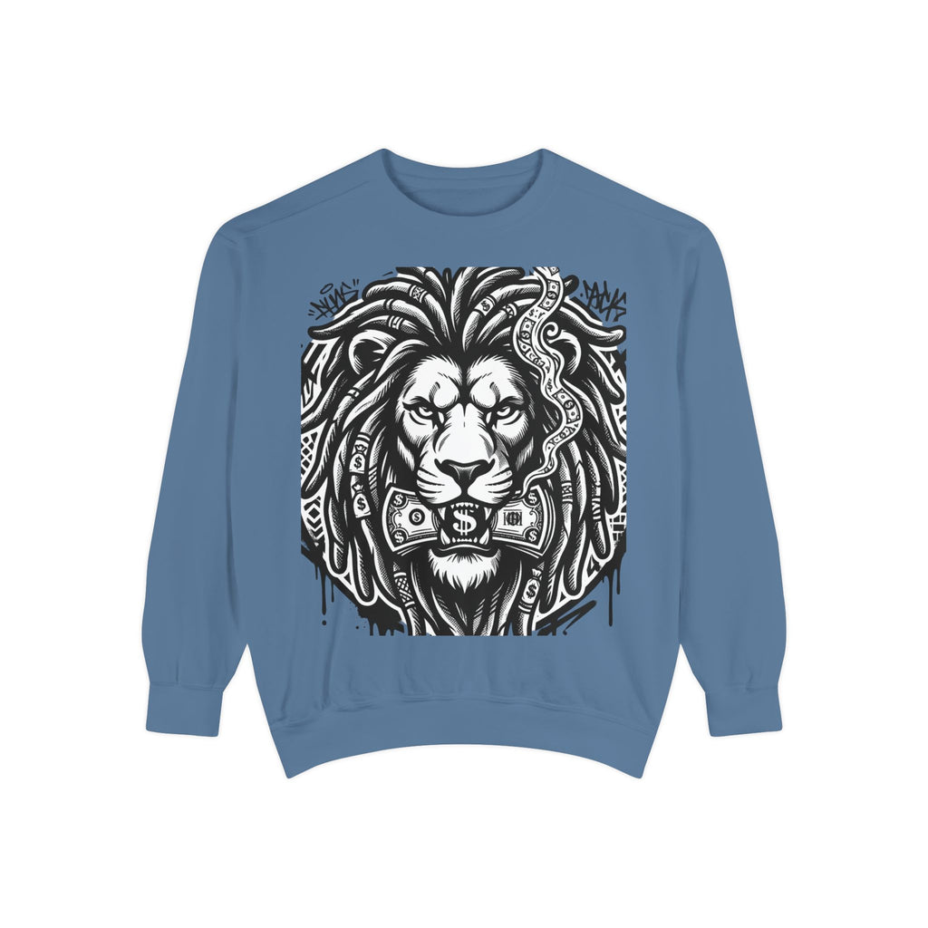 Graffiti Lion Sweatshirt — "Built Different" Streetwear Crewneck