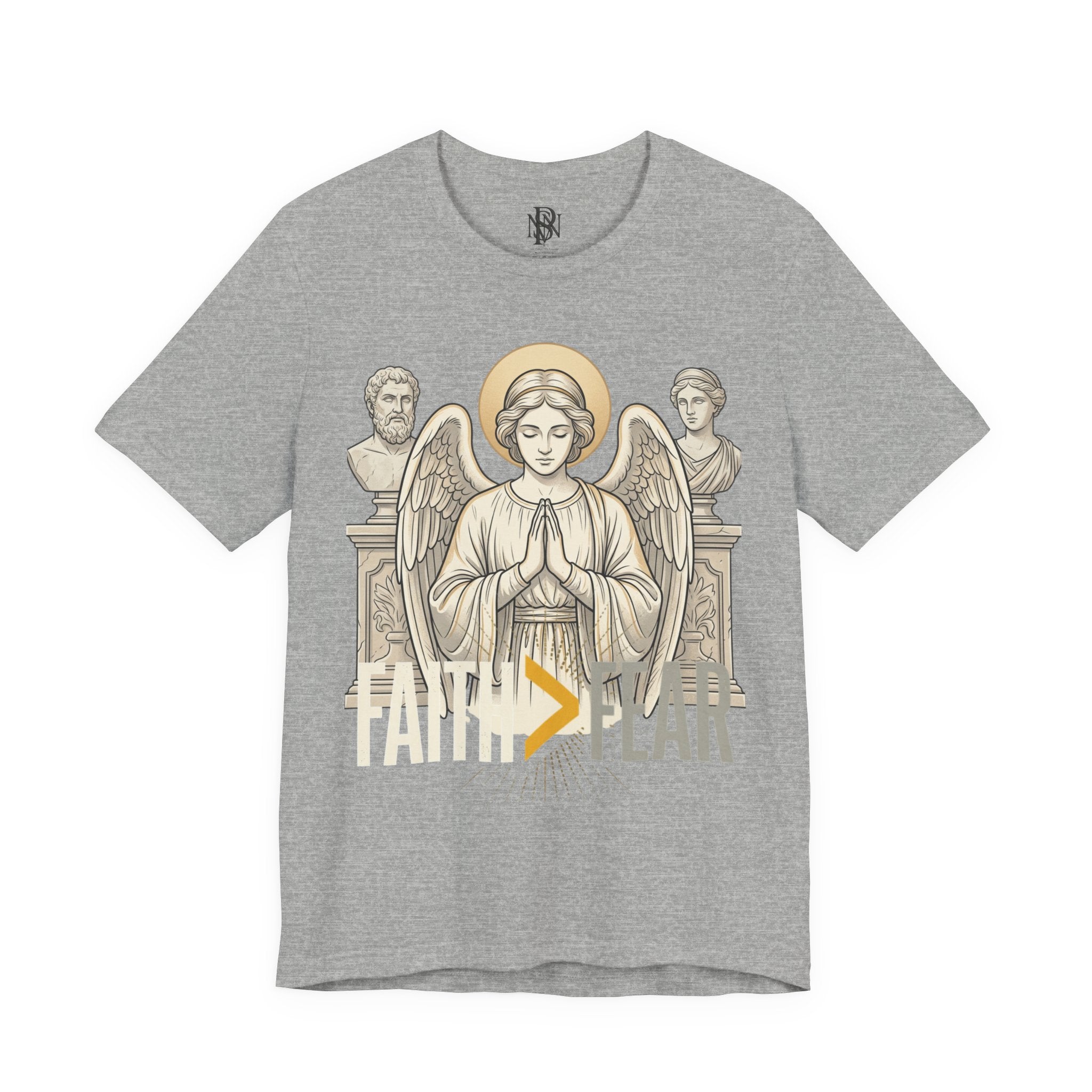 Faith Over Fear Tee — Angel Wings Christian Graphic T-Shirt