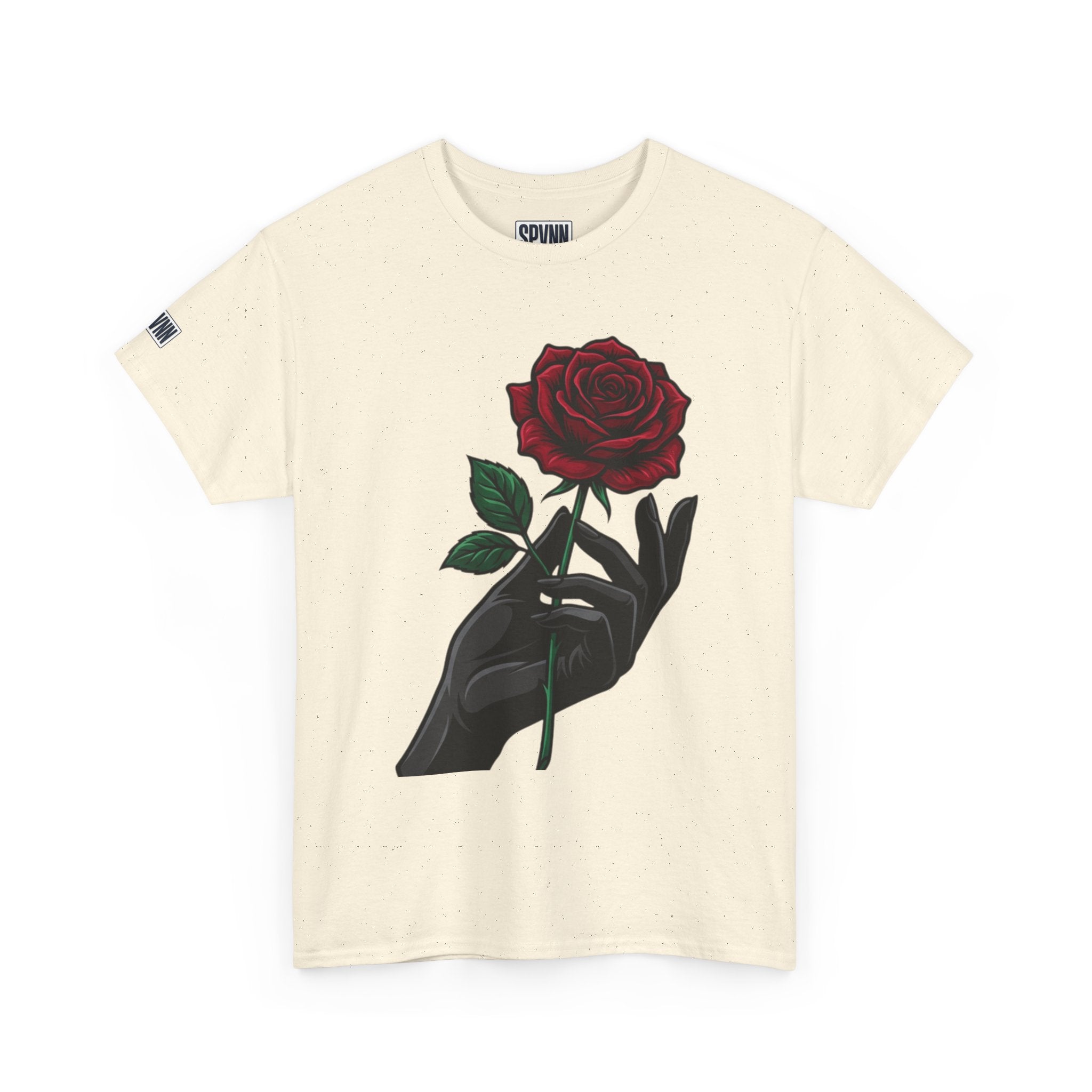 Rose & Hand Graphic Tee — Dark Aesthetic Floral T-Shirt
