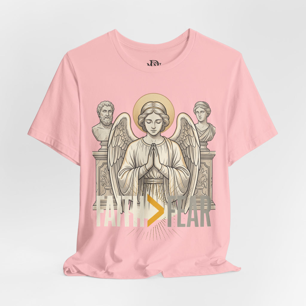 Faith Over Fear Tee — Angel Wings Christian Graphic T-Shirt