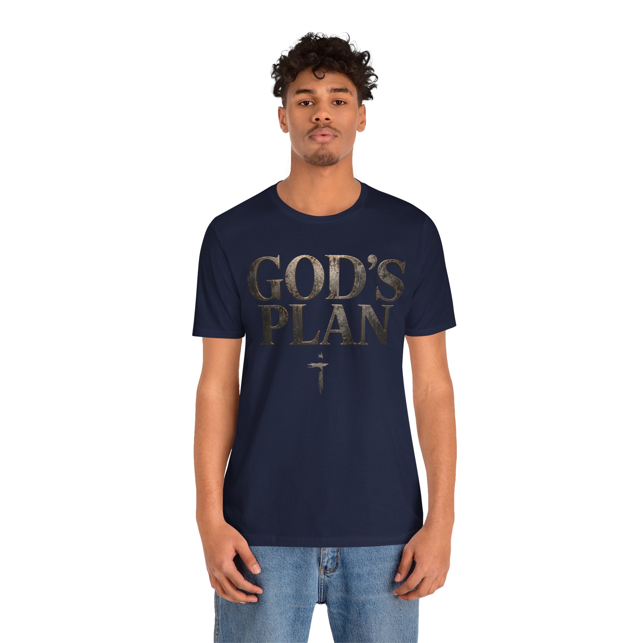 Faith Tee — "God's Plan" Front / "Faith Over Fear" Back Christian Inspirational T-Shirt