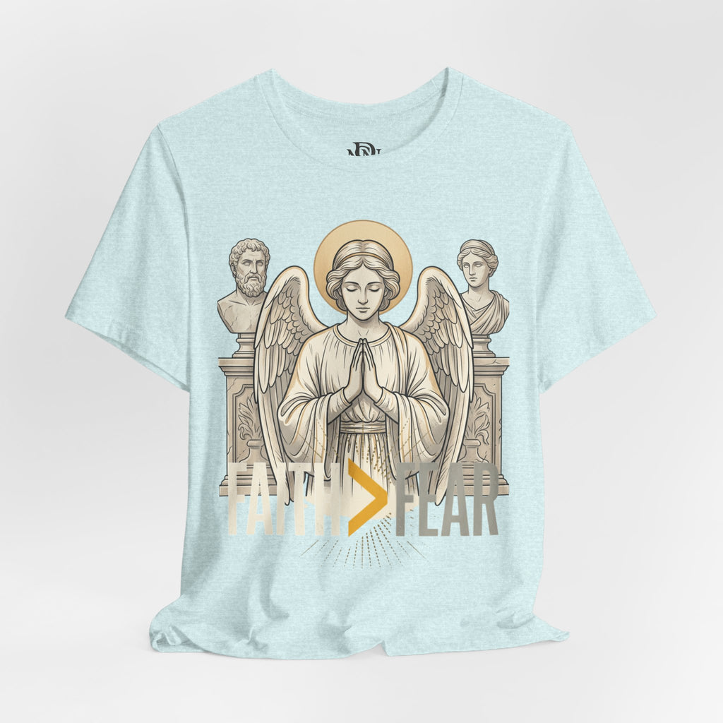 Faith Over Fear Tee — Angel Wings Christian Graphic T-Shirt
