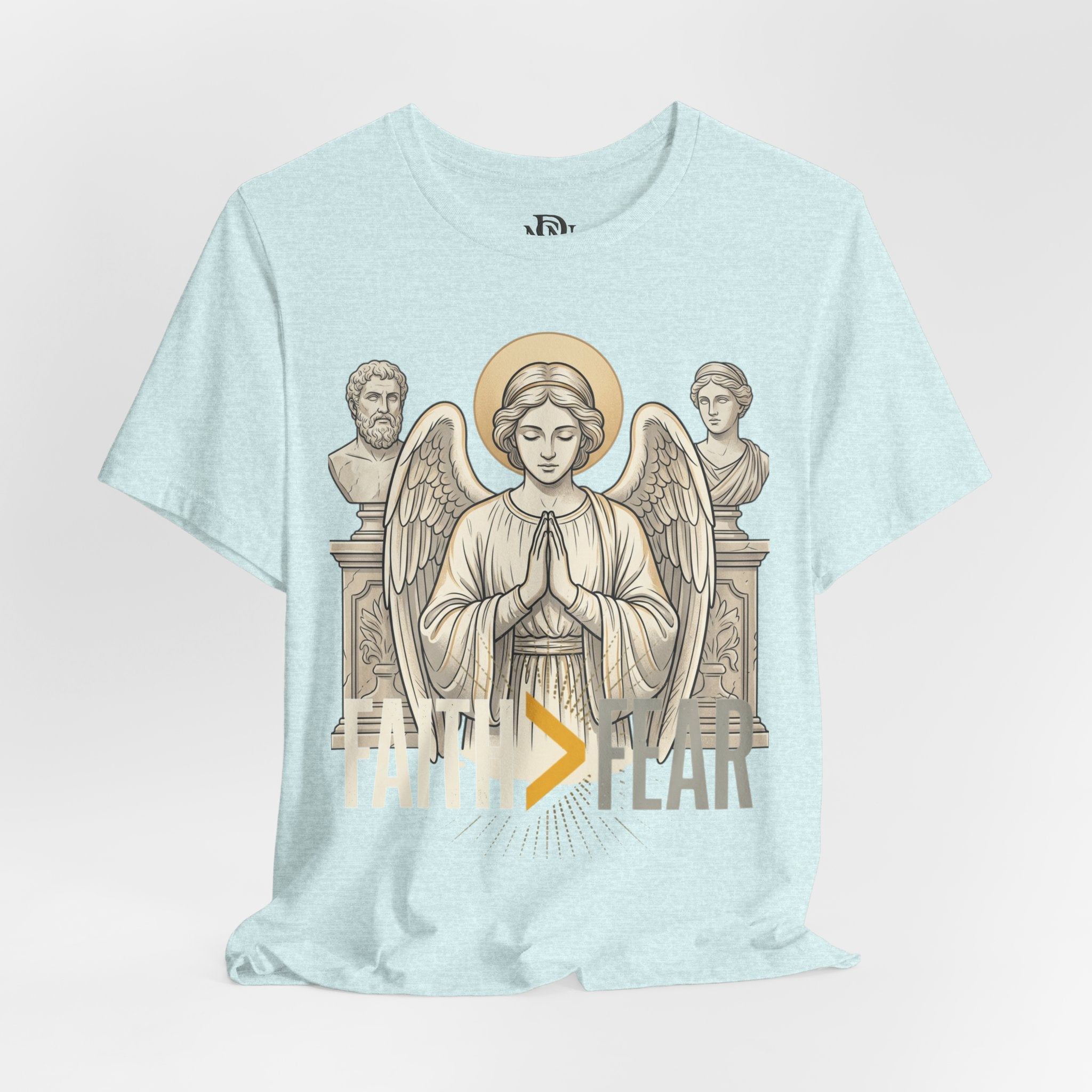 Faith Over Fear Tee — Angel Wings Christian Graphic T-Shirt