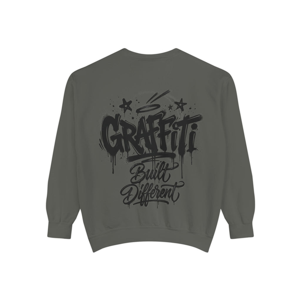 Graffiti Lion Sweatshirt — "Built Different" Streetwear Crewneck